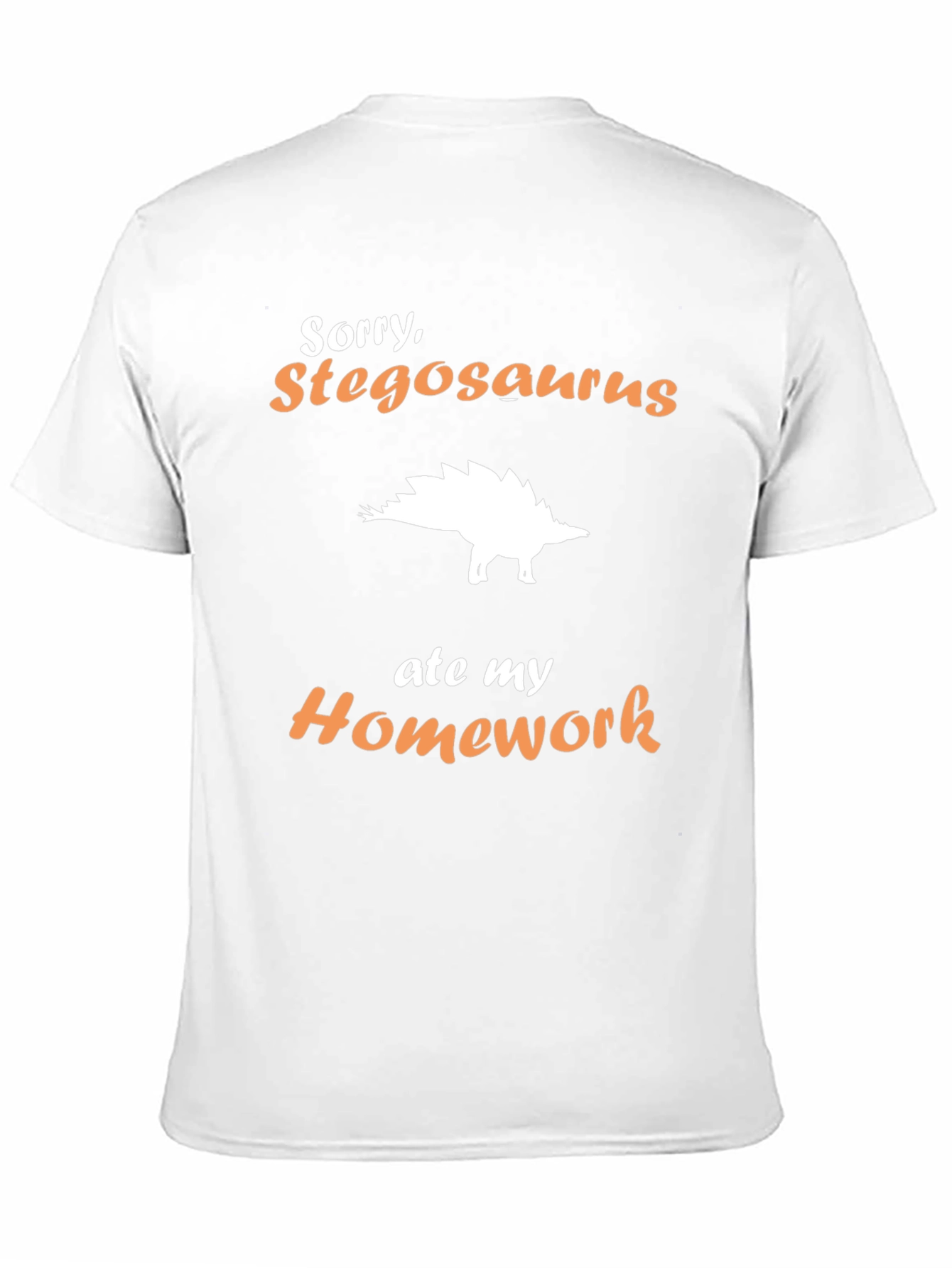 Stegosaurus Ate My Homework Funny Black T-Shirt