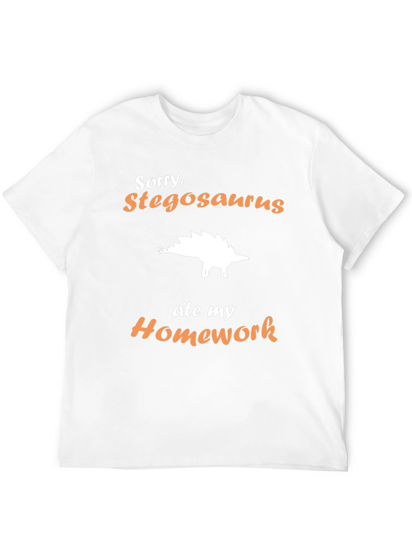Stegosaurus Ate My Homework Funny Black T-Shirt