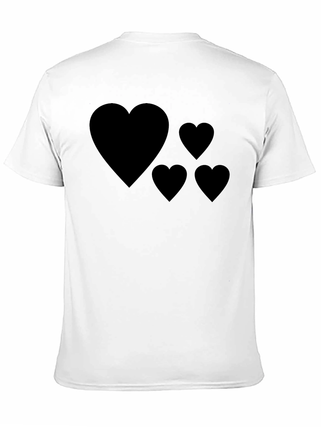 Heart Design Black T-Shirt Casual Wear
