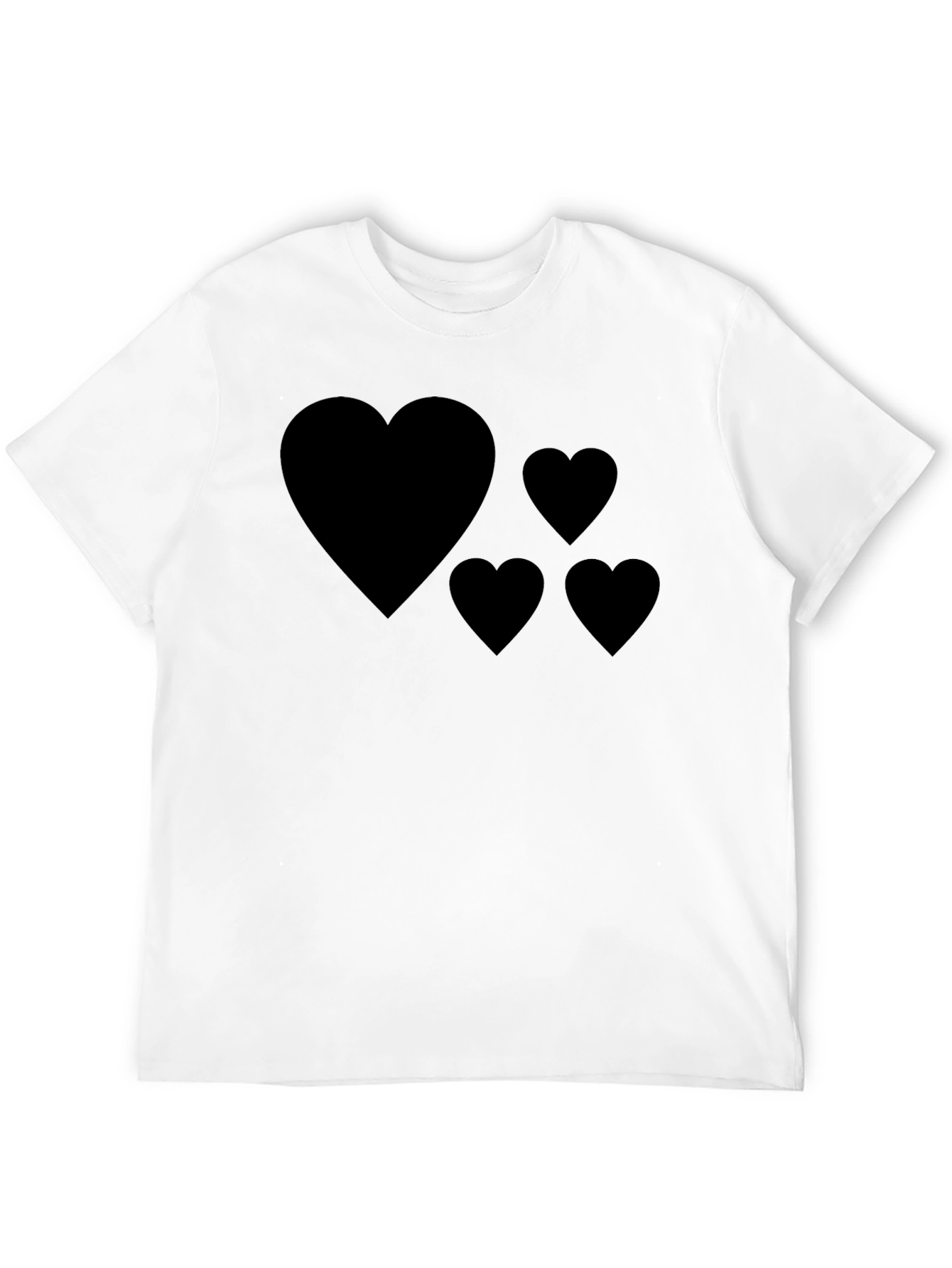 Heart Design Black T-Shirt Casual Wear