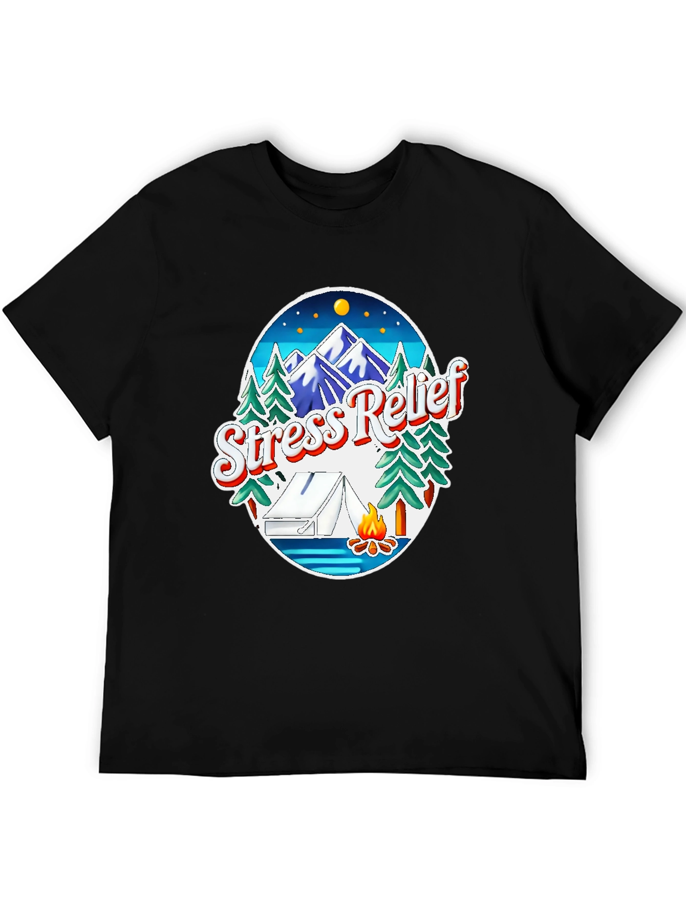 Stress Relief Camping Graphic Tee