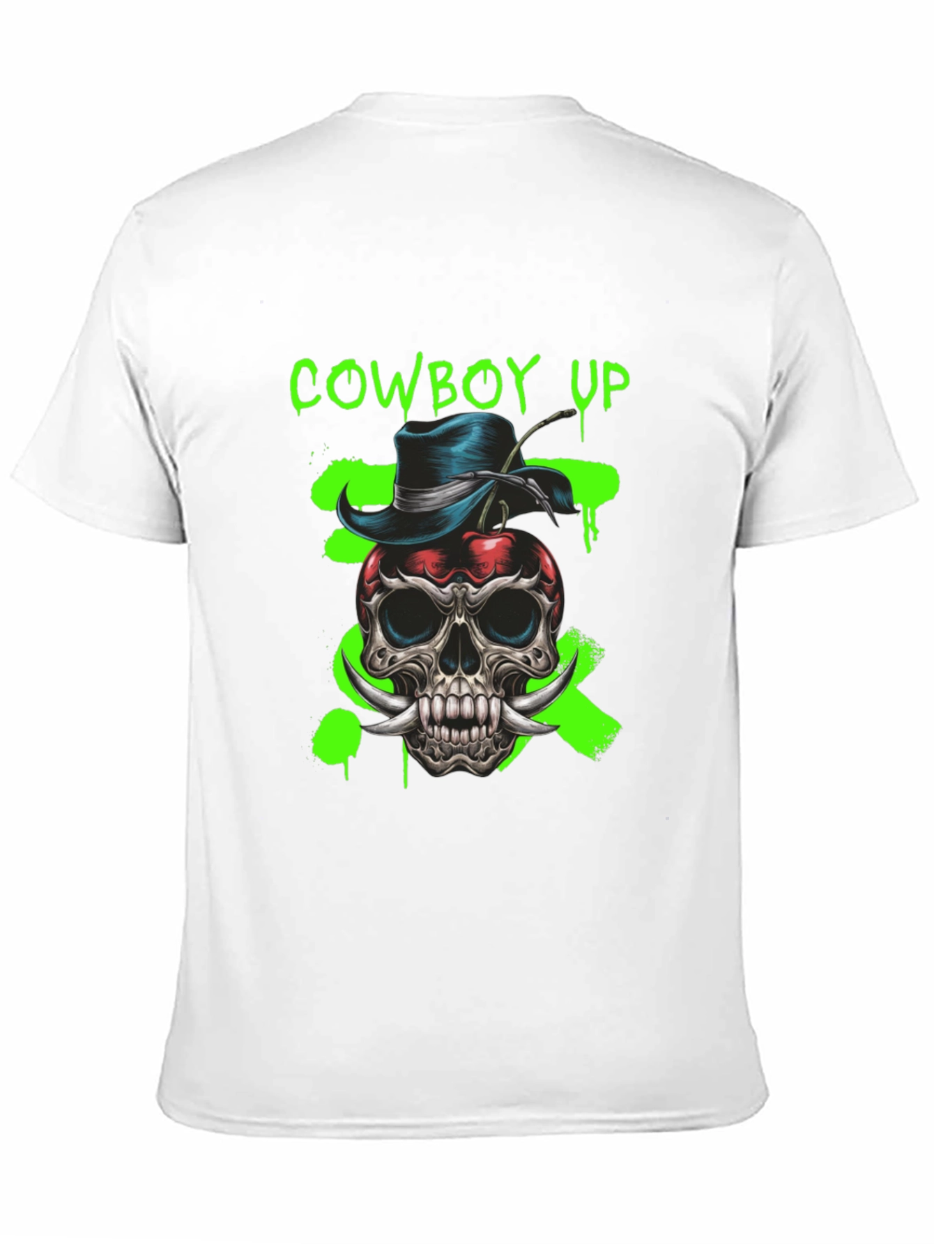 Cowboy Up Skull Graphic Tee - Unique Design