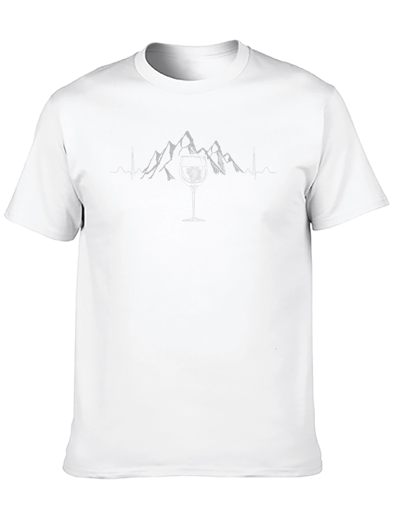 Wine Mountains Tee - Black Cotton Graphic T-Shirt