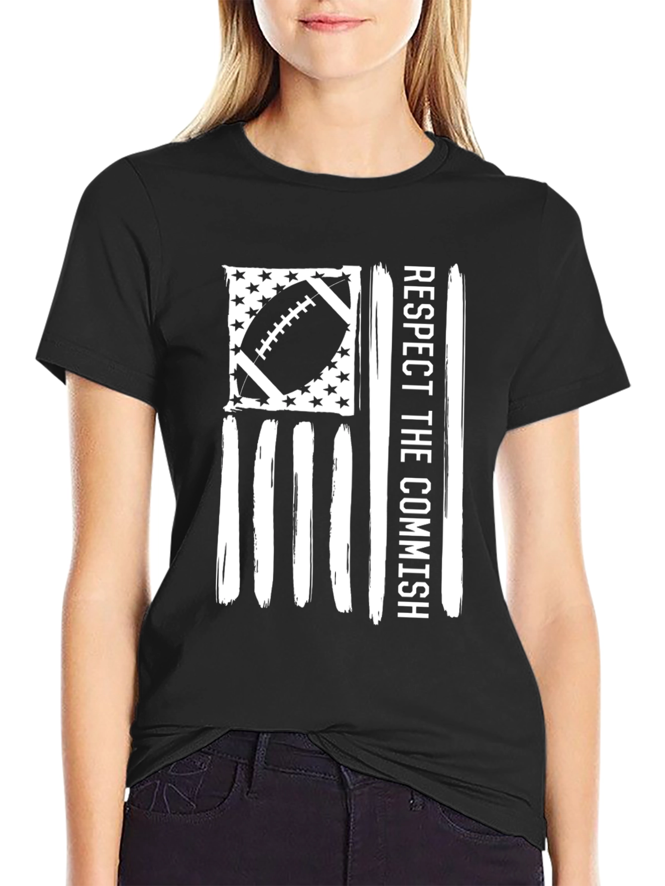Respect the Commish Football Flag T-Shirt