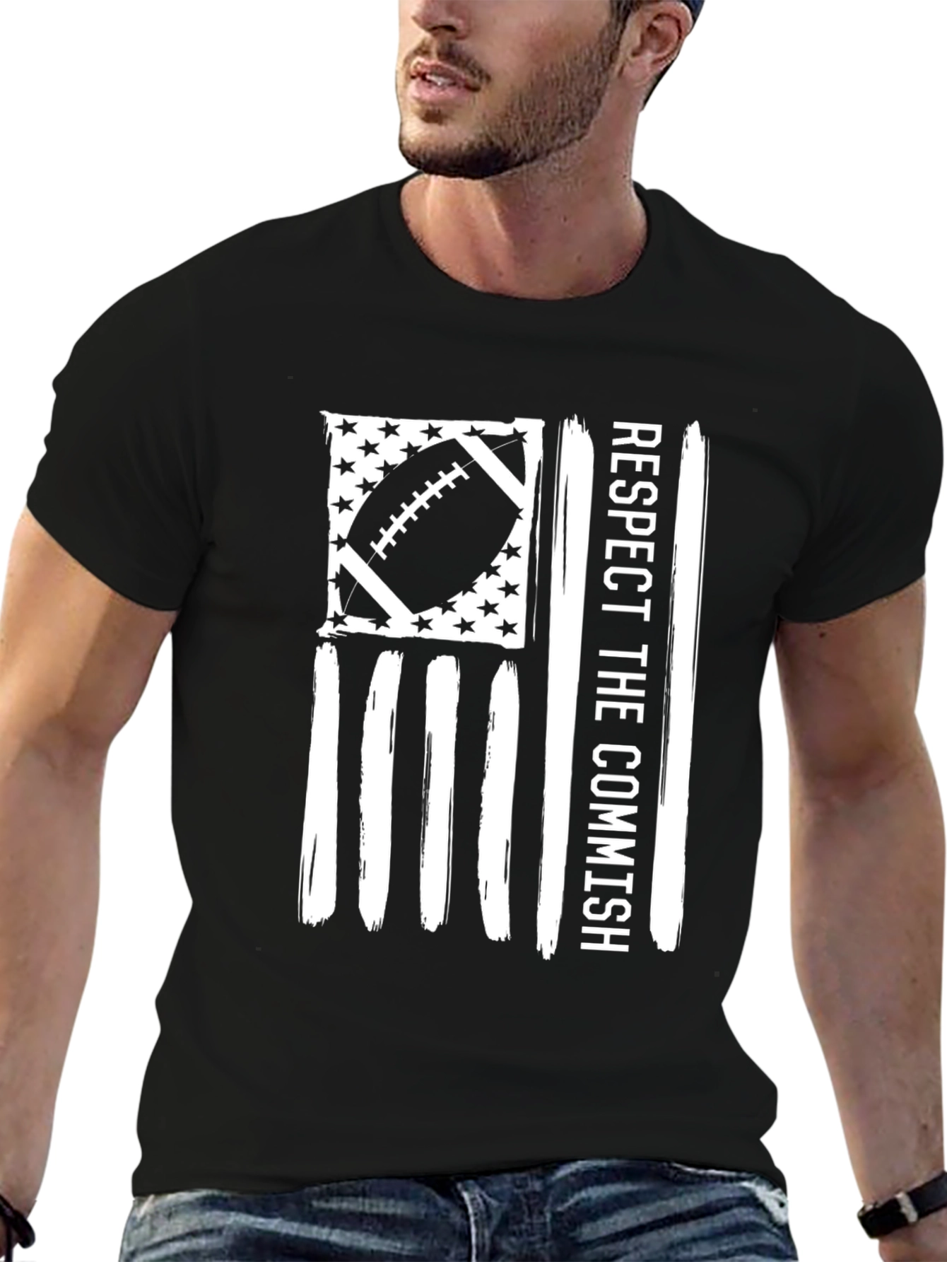 Respect the Commish Football Flag T-Shirt