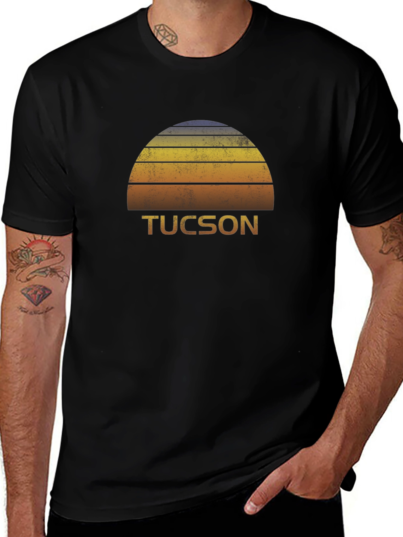 Retro Tucson Sunset Graphic Tee - Arizona Souvenir Shirt