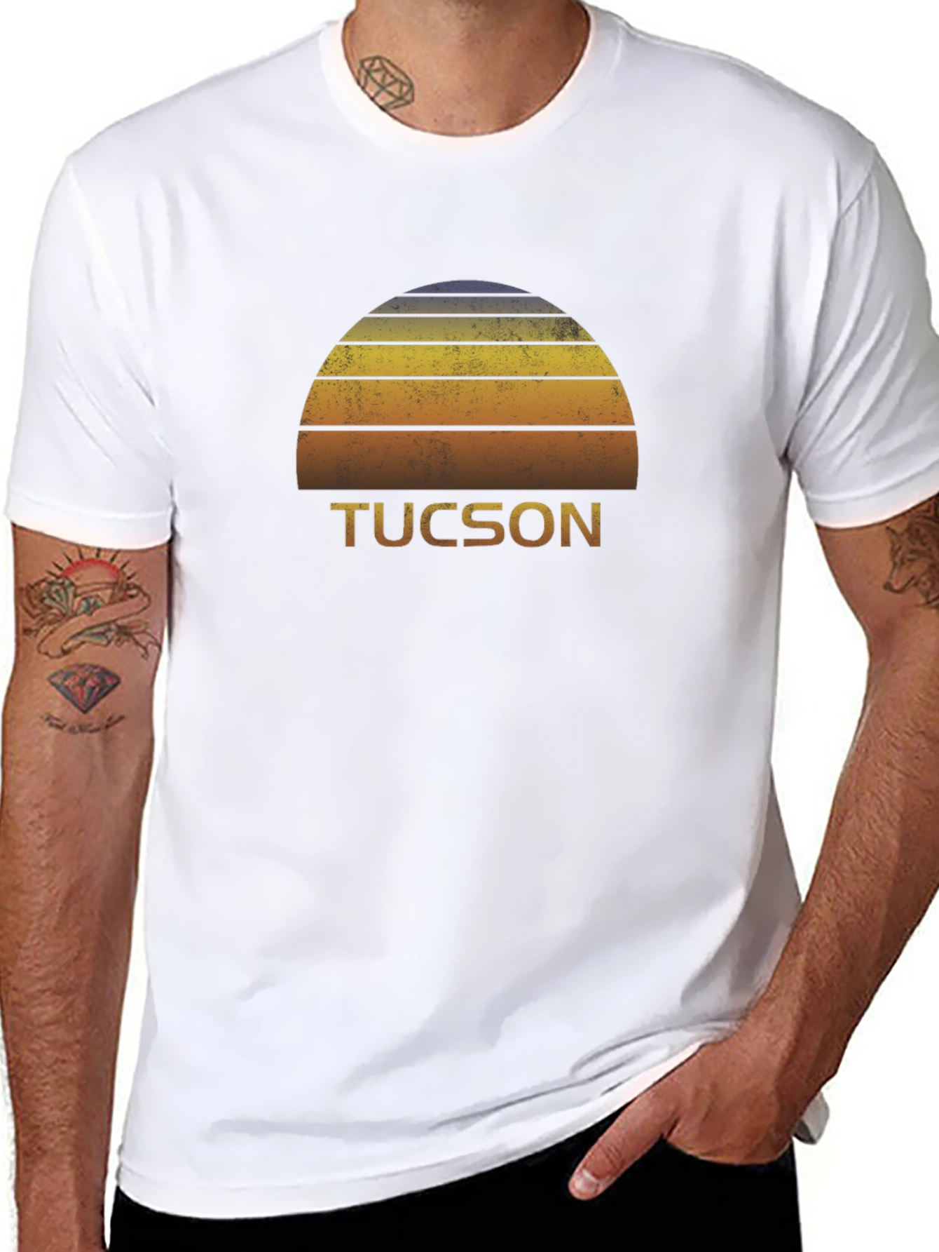 Retro Tucson Sunset Graphic Tee - Arizona Souvenir Shirt