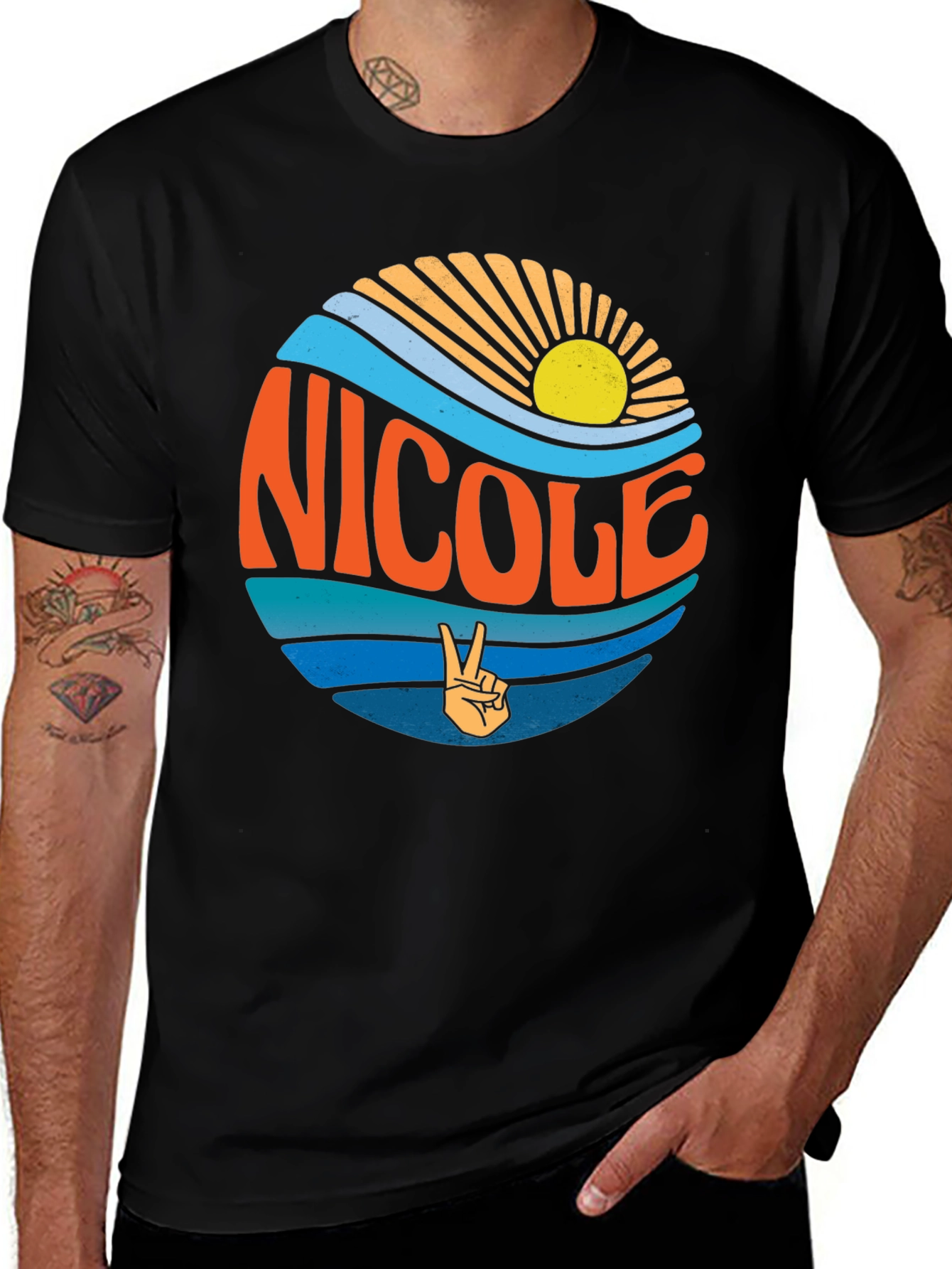 Retro Nicole T-Shirt - Surf & Sun Graphic