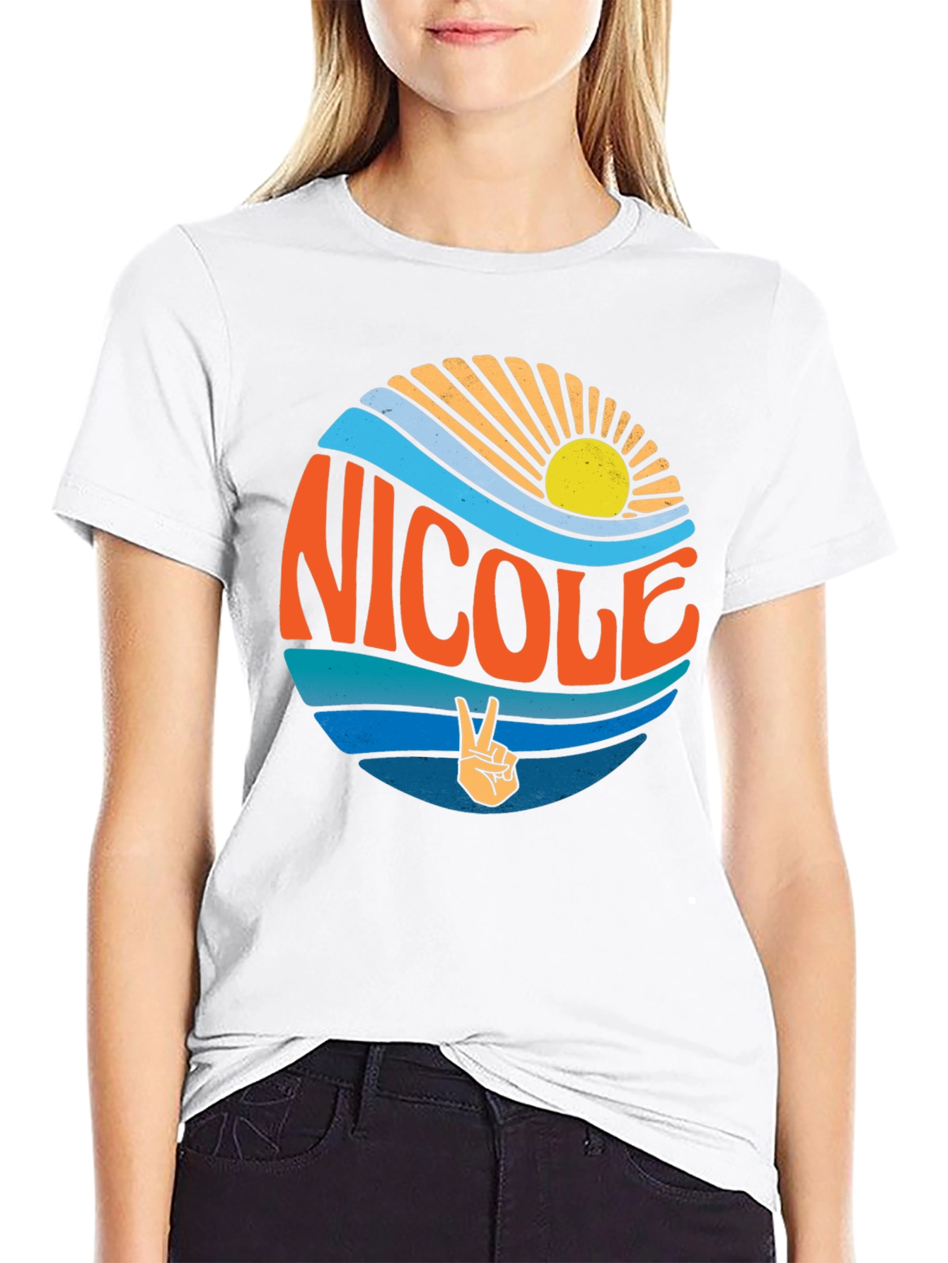 Retro Nicole T-Shirt - Surf & Sun Graphic