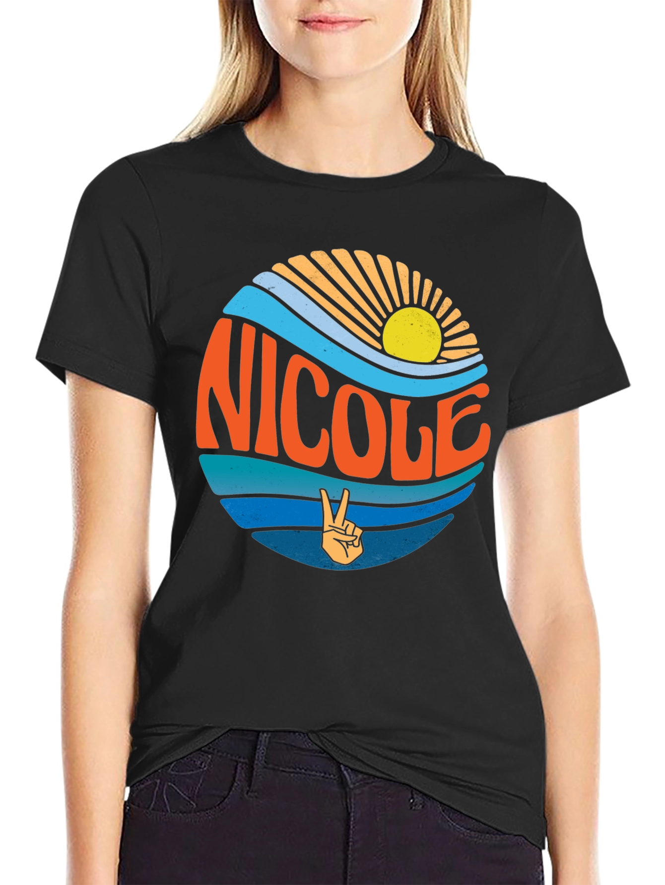 Retro Nicole T-Shirt - Surf & Sun Graphic