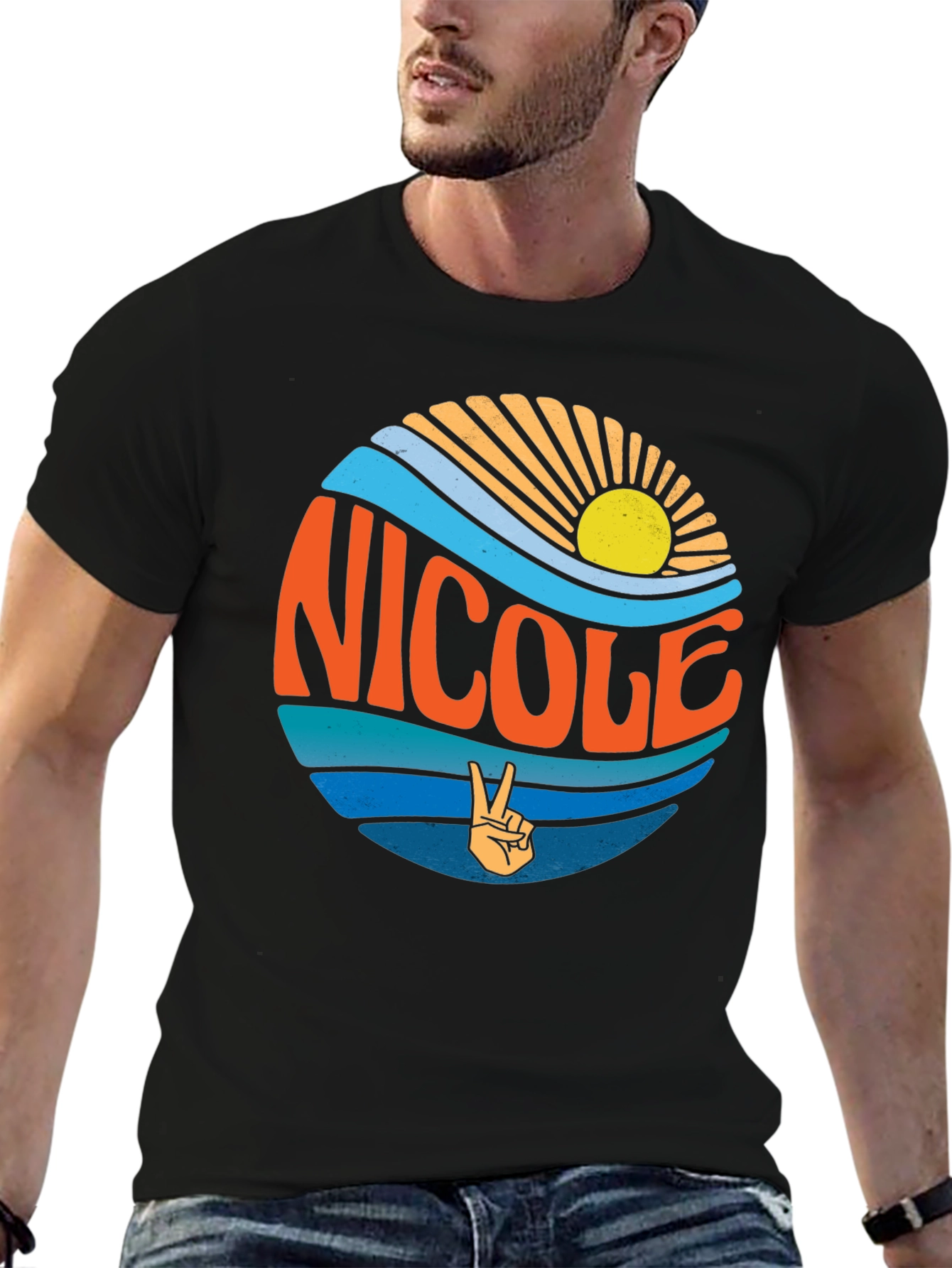 Retro Nicole T-Shirt - Surf & Sun Graphic