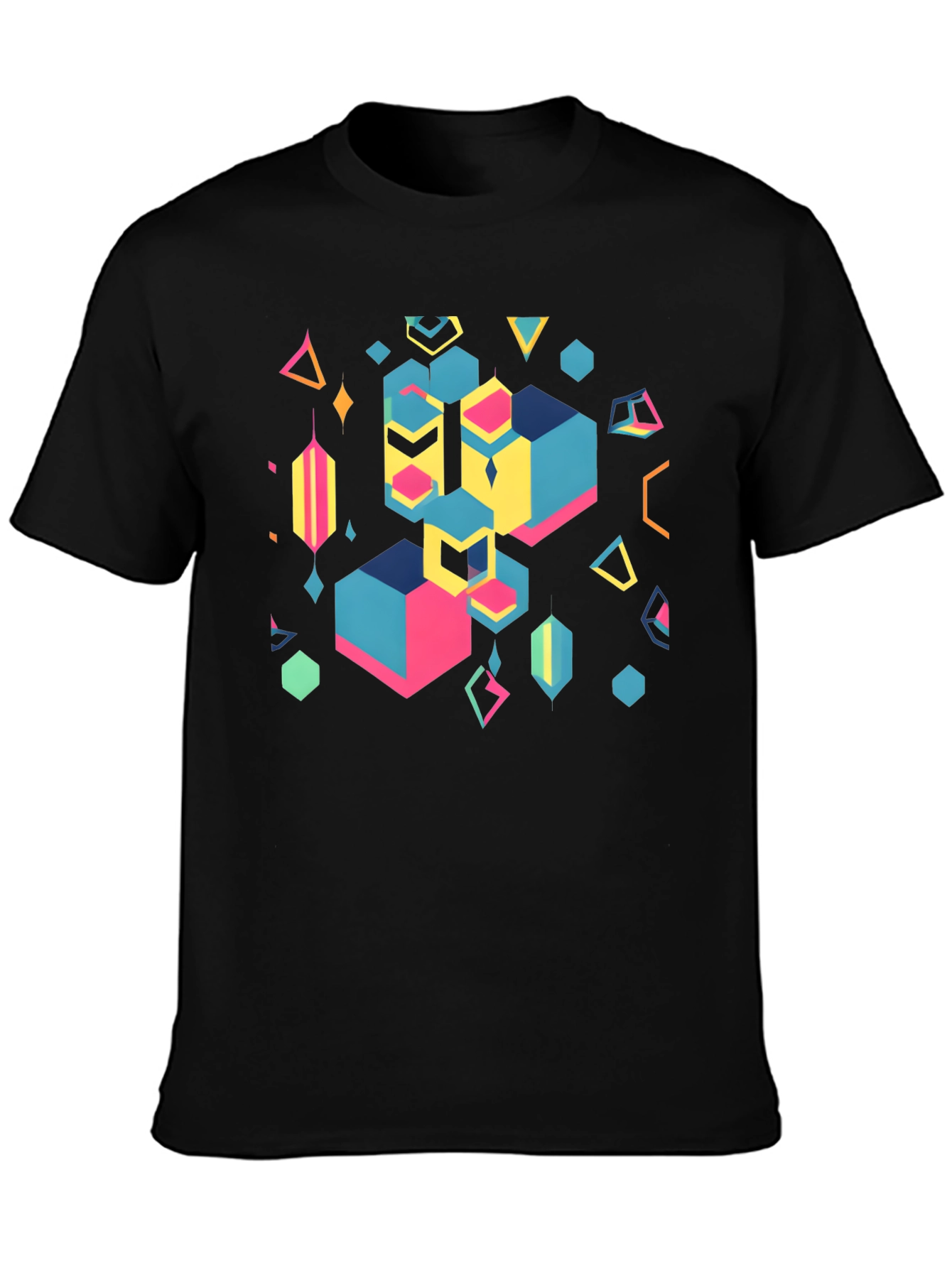 Geometric Abstract Black Graphic Tee