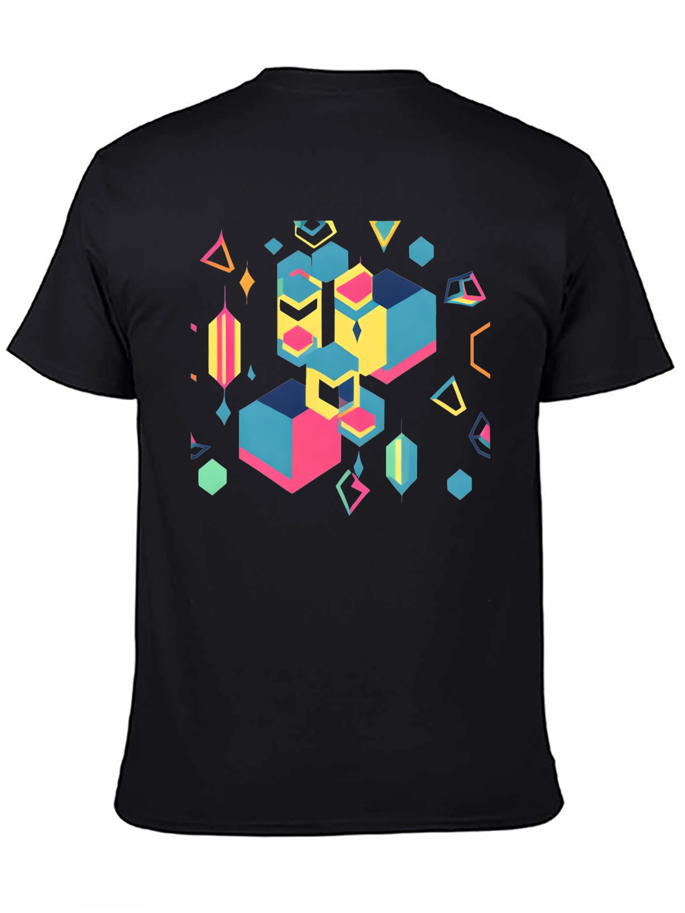 Geometric Abstract Black Graphic Tee