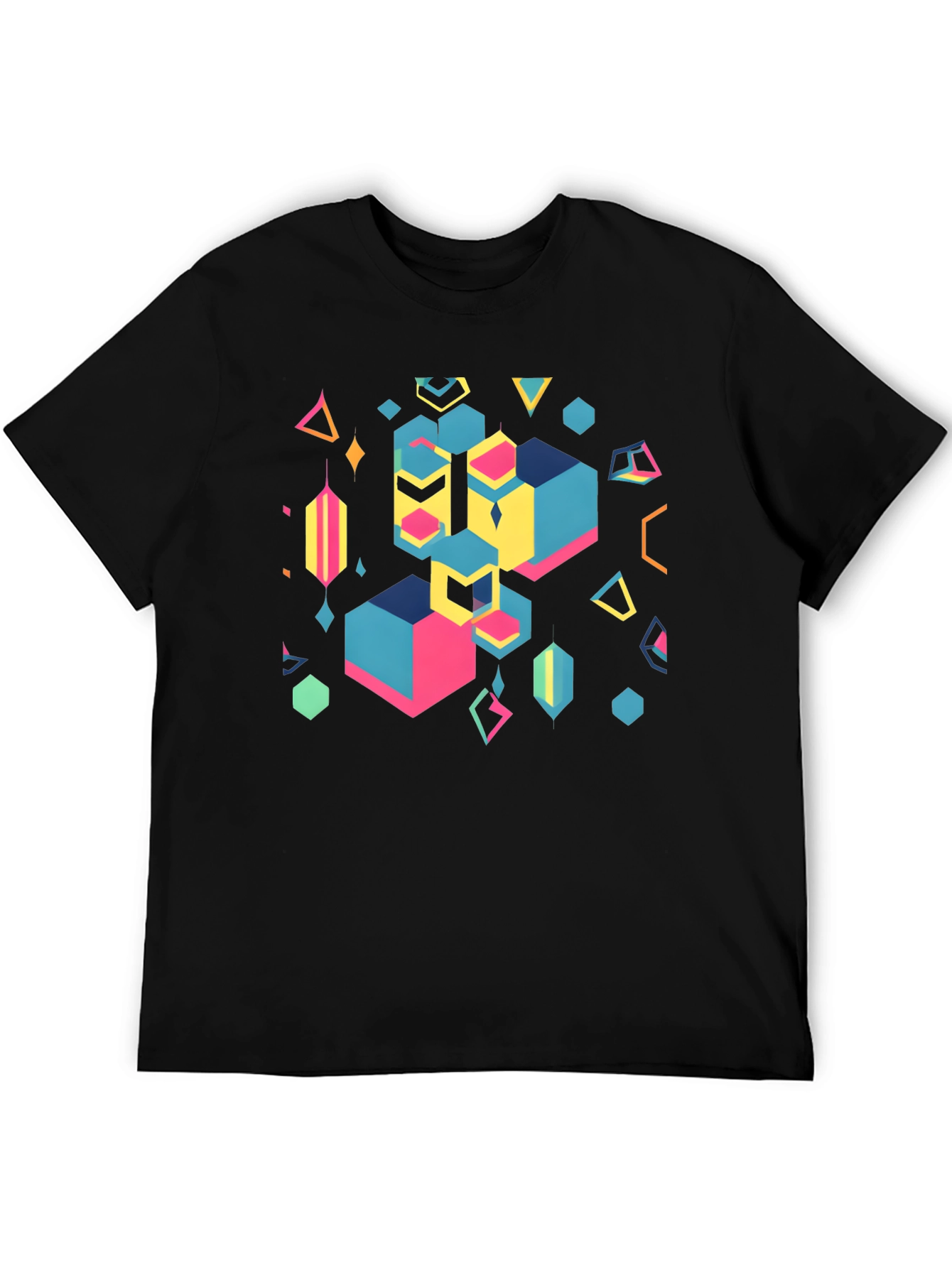 Geometric Abstract Black Graphic Tee