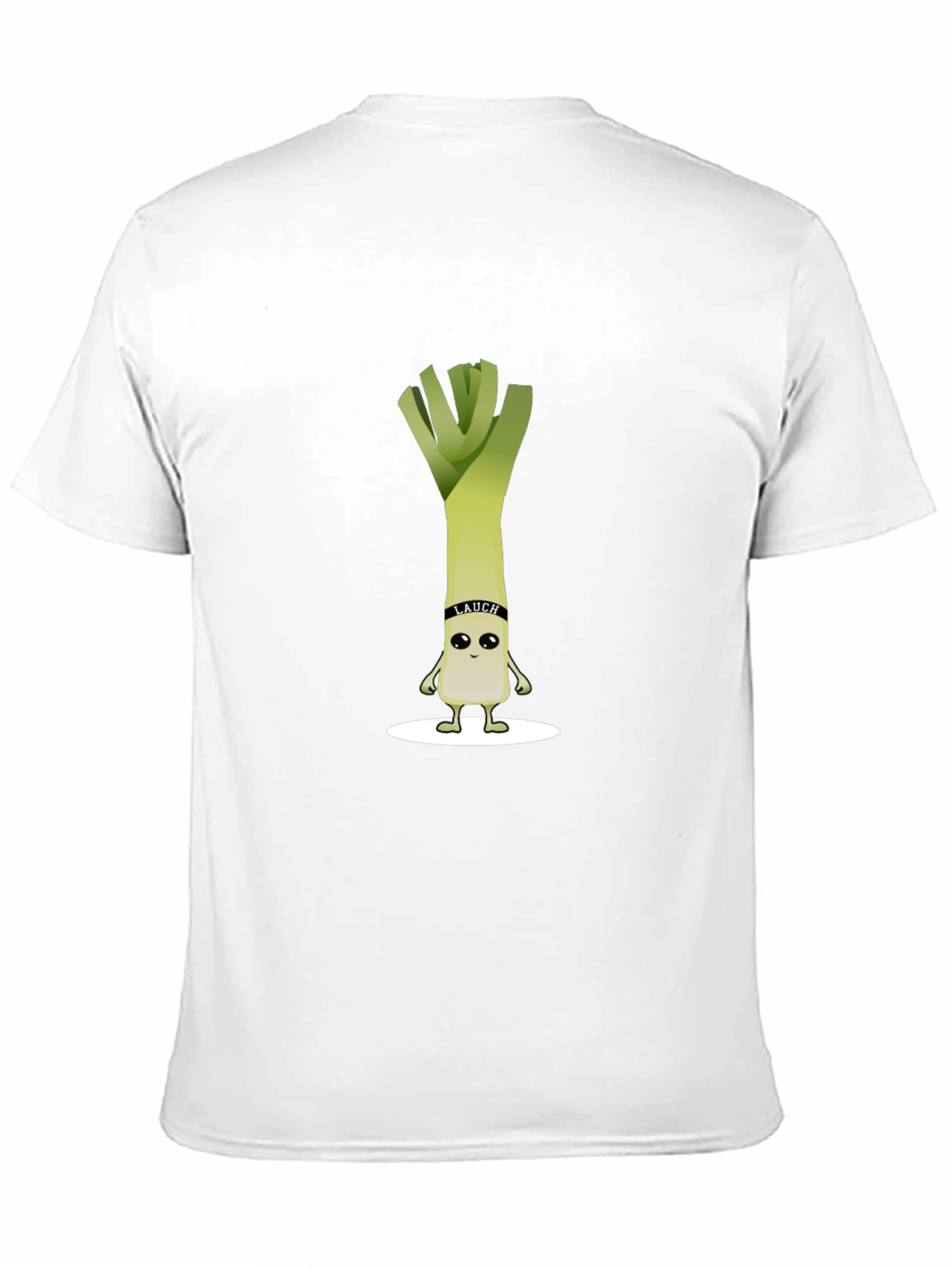 Funny Leek Cartoon Black T-Shirt
