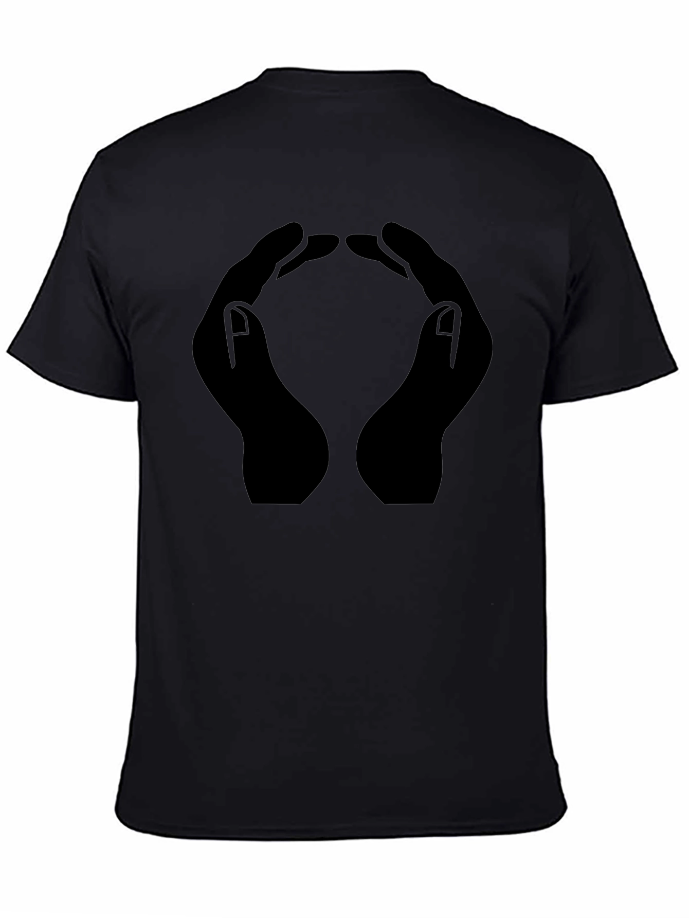 Hands Forming Circle Graphic T-Shirt - Black