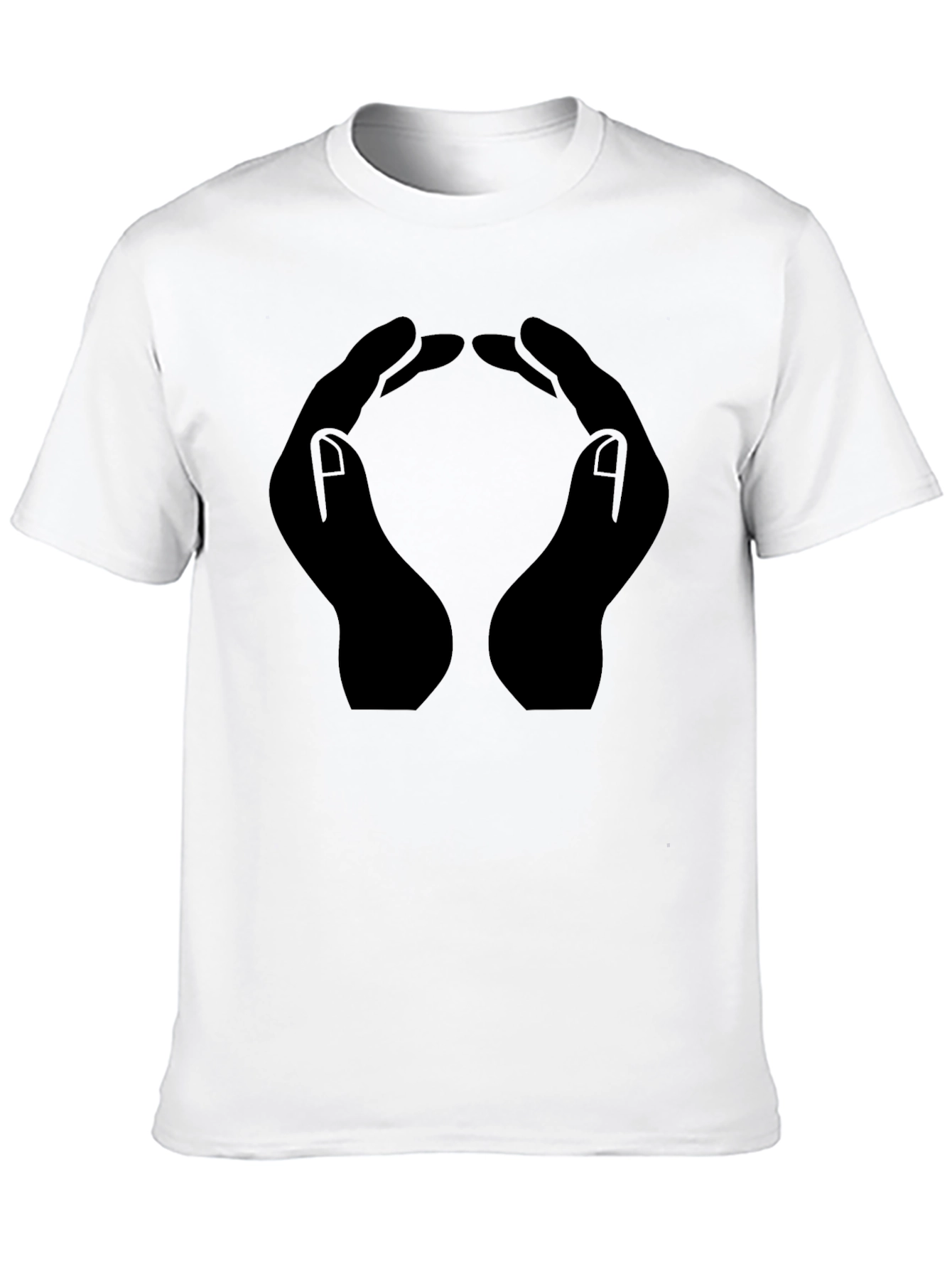 Hands Forming Circle Graphic T-Shirt - Black