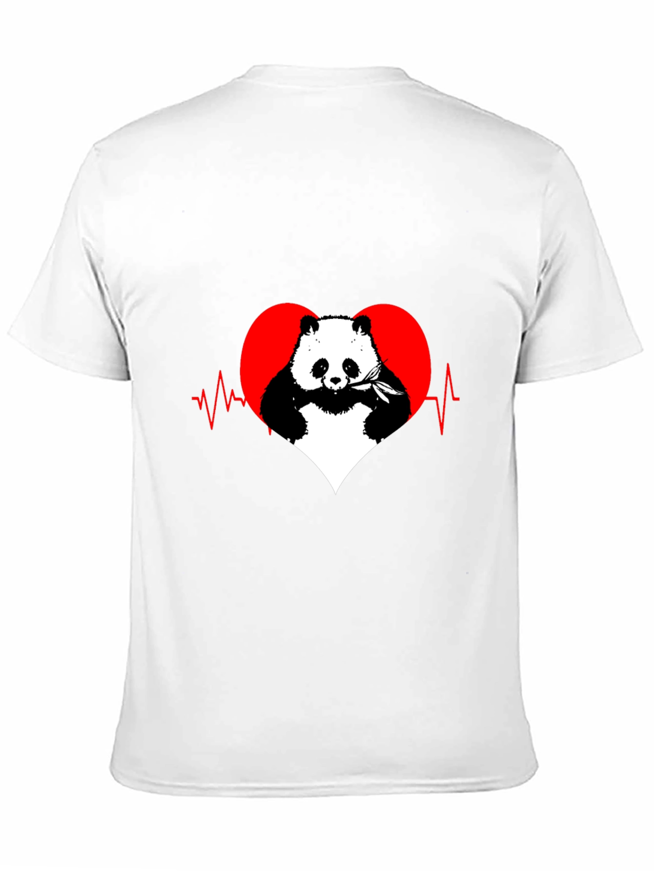 Panda Heartbeat Graphic Tee - Mens Black T-Shirt