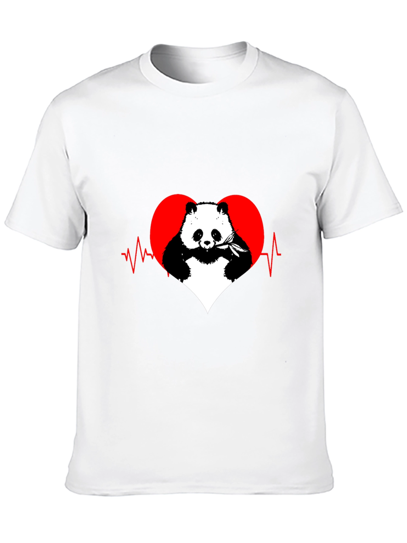 Panda Heartbeat Graphic Tee - Mens Black T-Shirt