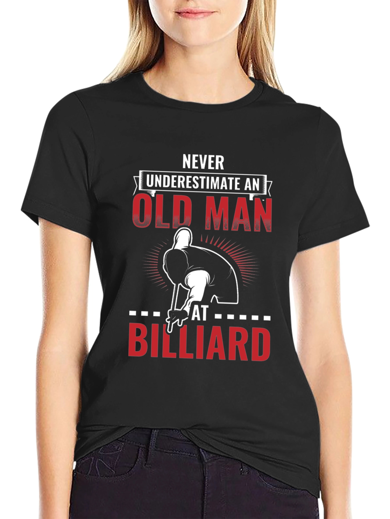 Never Underestimate Old Man Billiard T-Shirt