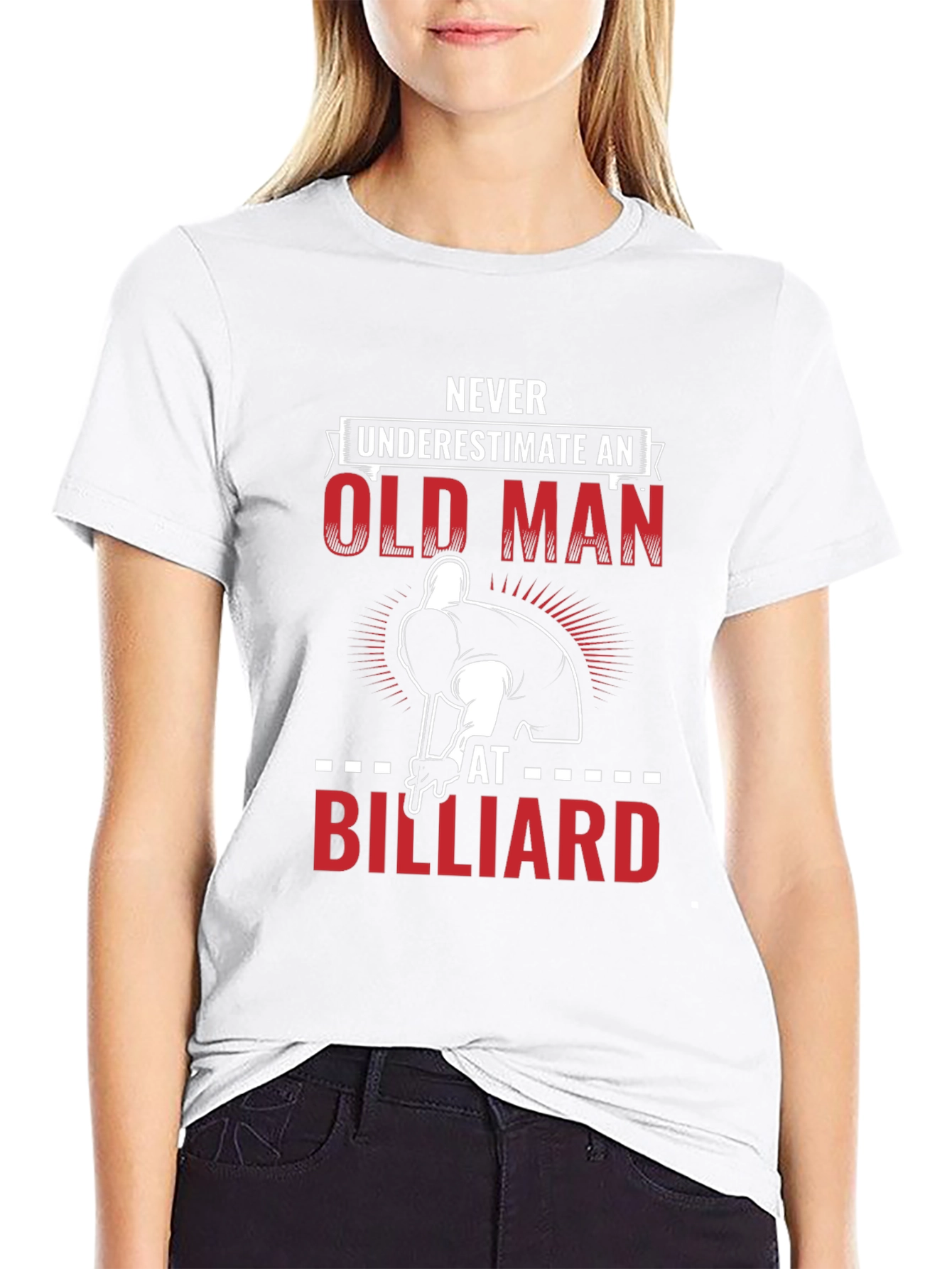 Never Underestimate Old Man Billiard T-Shirt