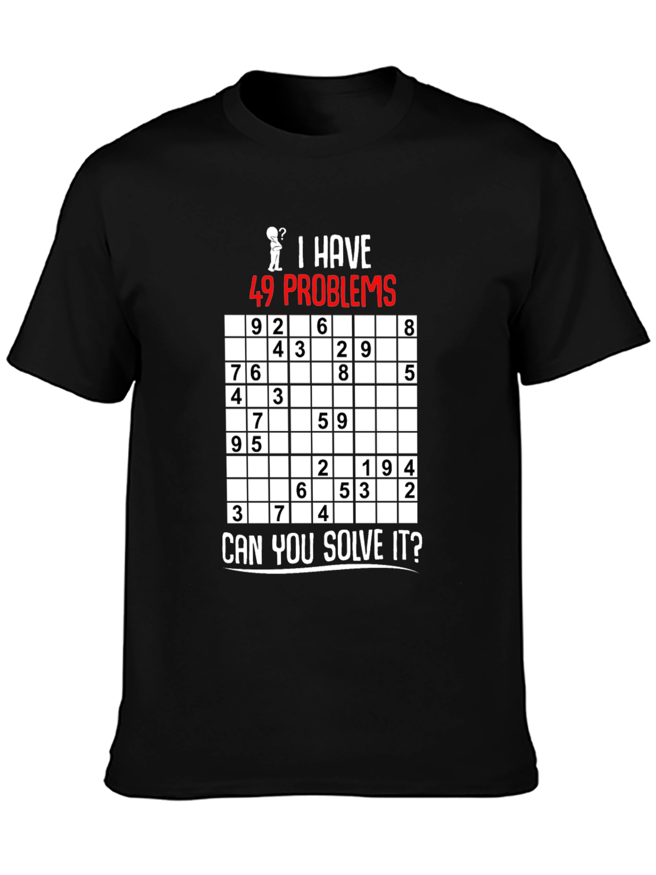 Sudoku Puzzle T-Shirt - 49 Problems