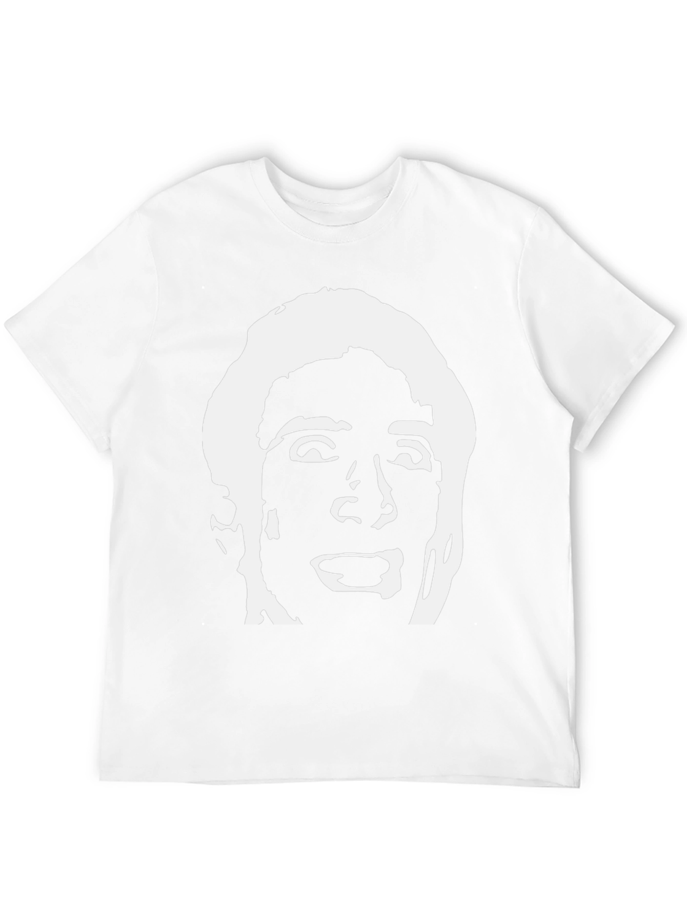 Black T-Shirt with White Face Graphic