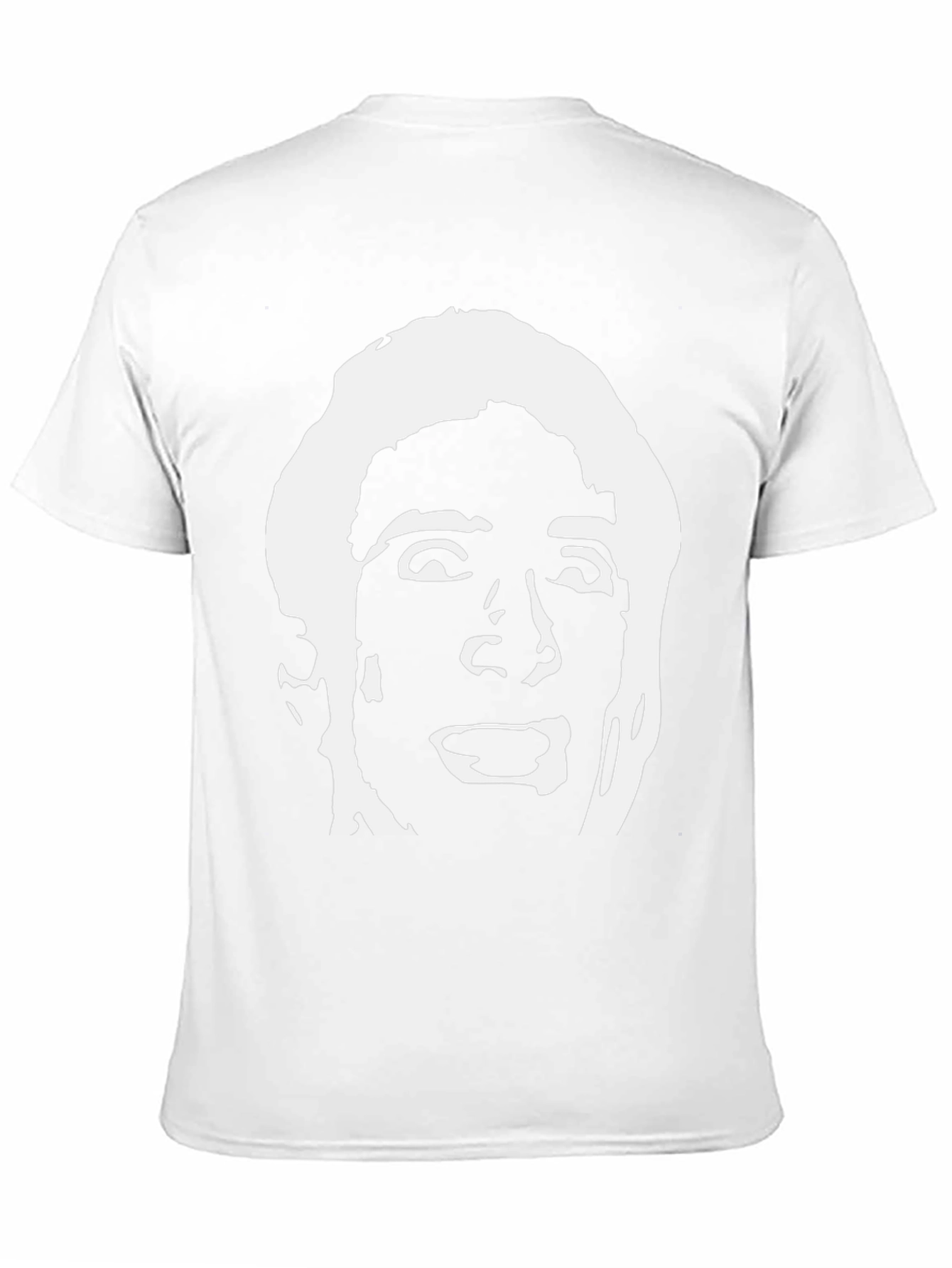 Black T-Shirt with White Face Graphic