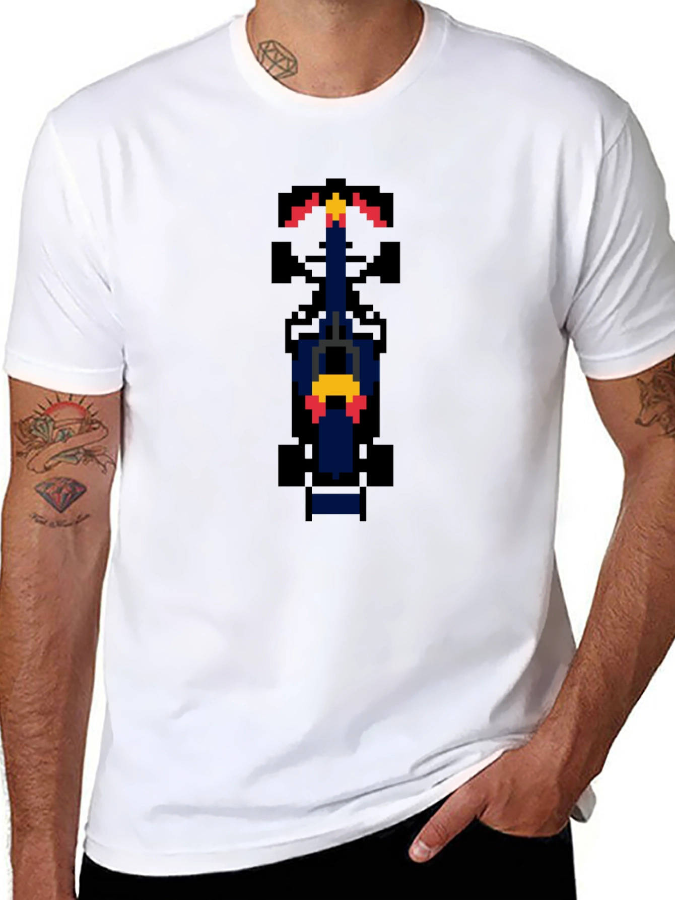 Retro Pixel Racer T-Shirt - Black