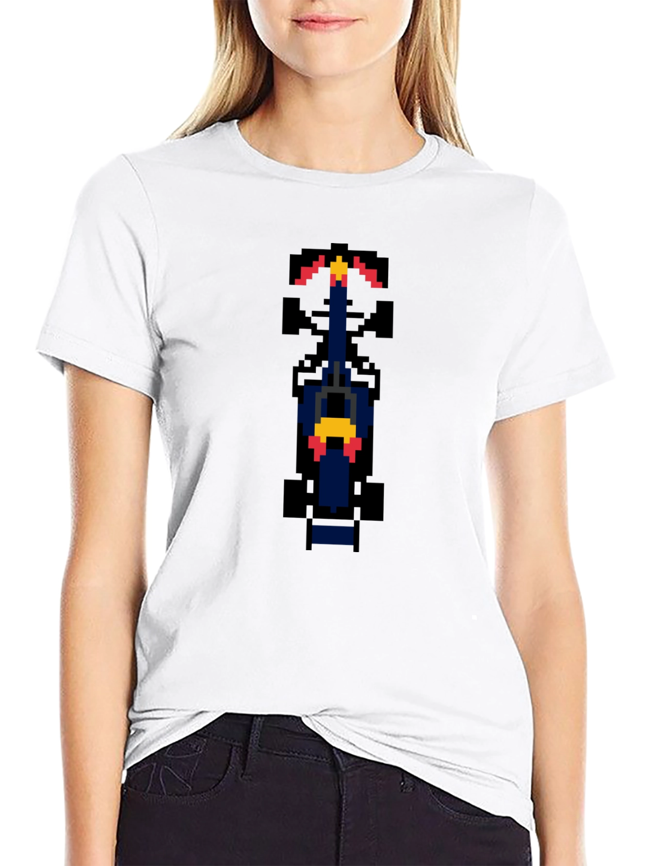 Retro Pixel Racer T-Shirt - Black
