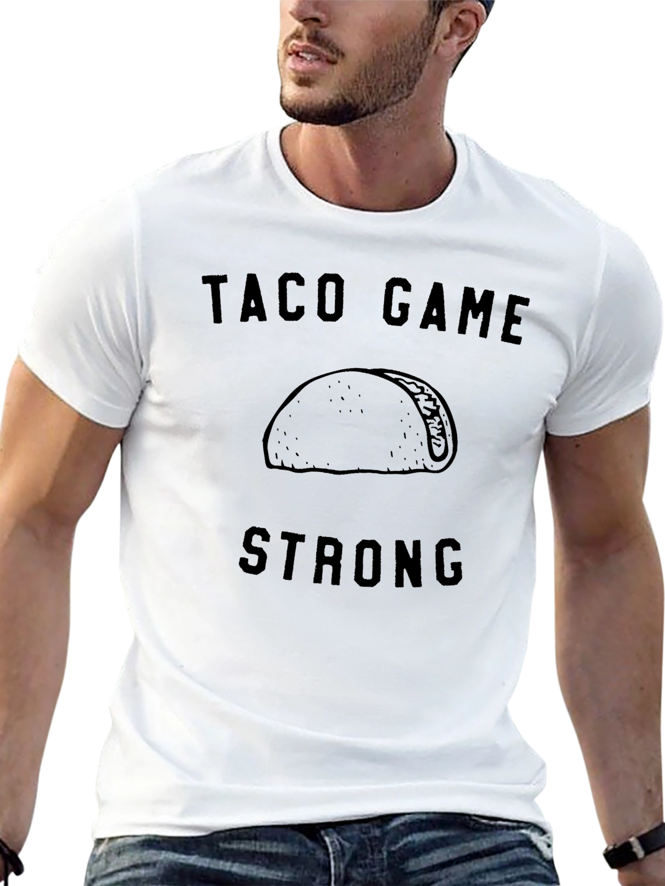 Taco Game Strong Black Graphic Tee