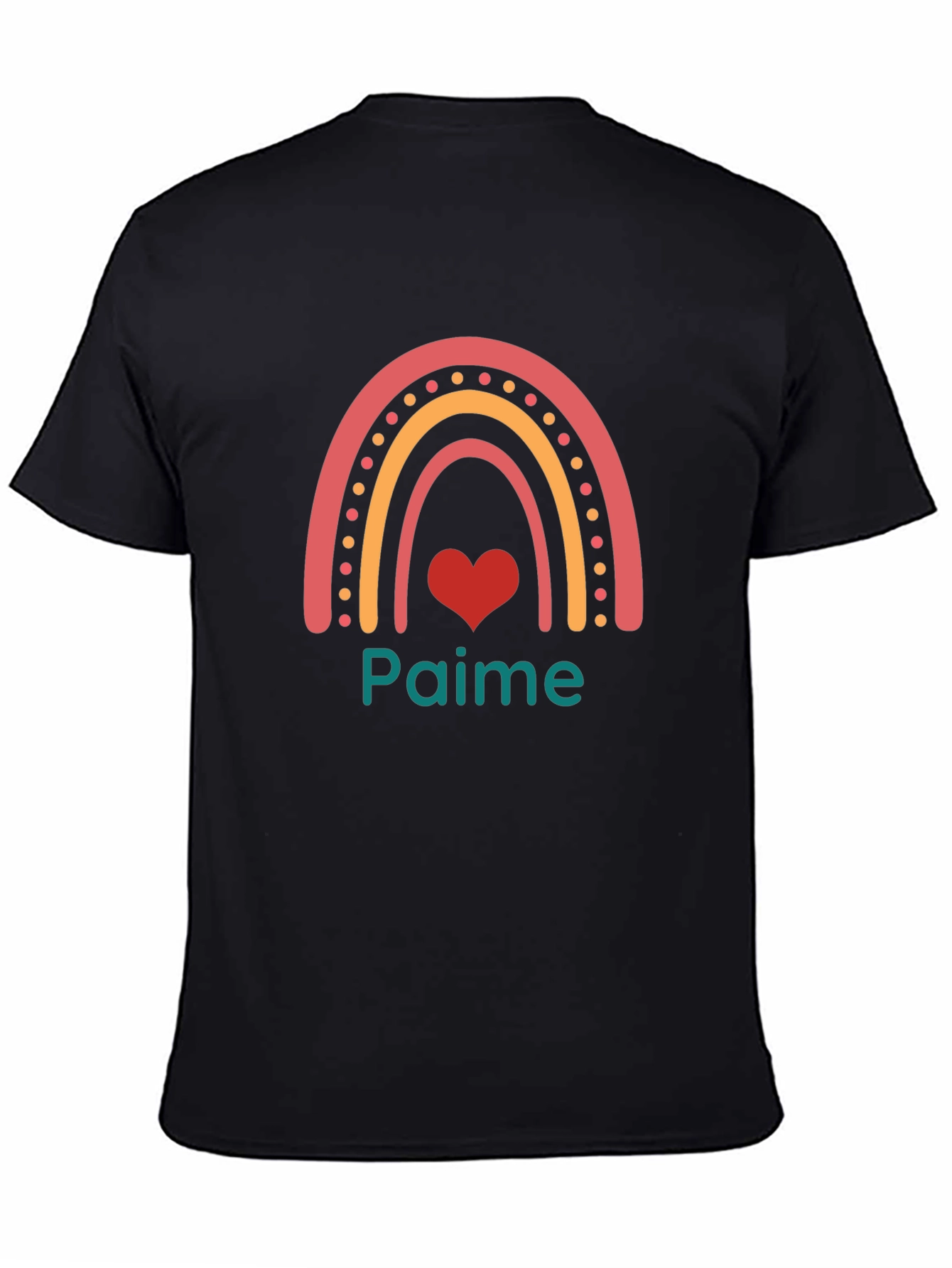 Rainbow Heart Paime Graphic Tee - Black