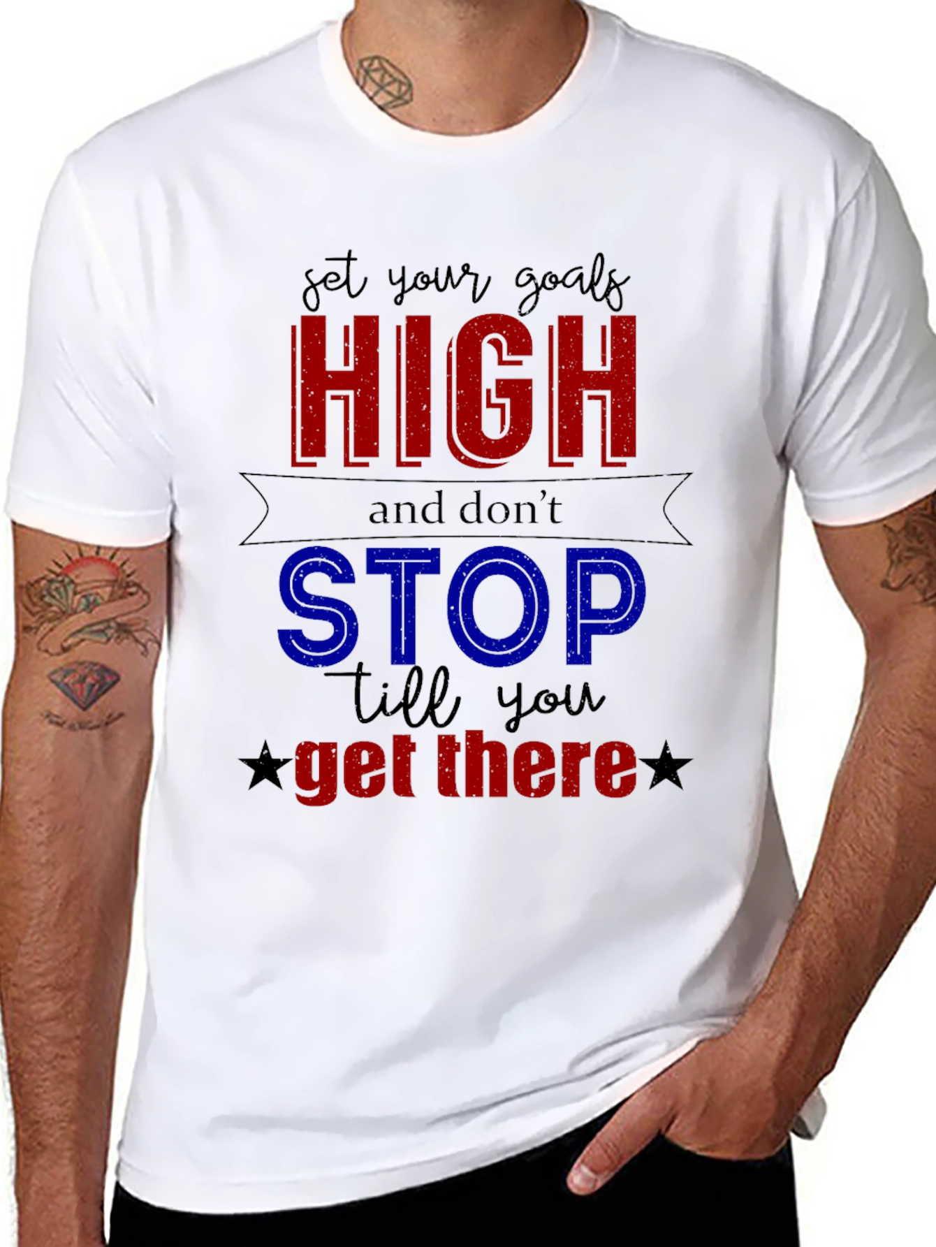 Motivational Set Your Goals High Graphic Tee