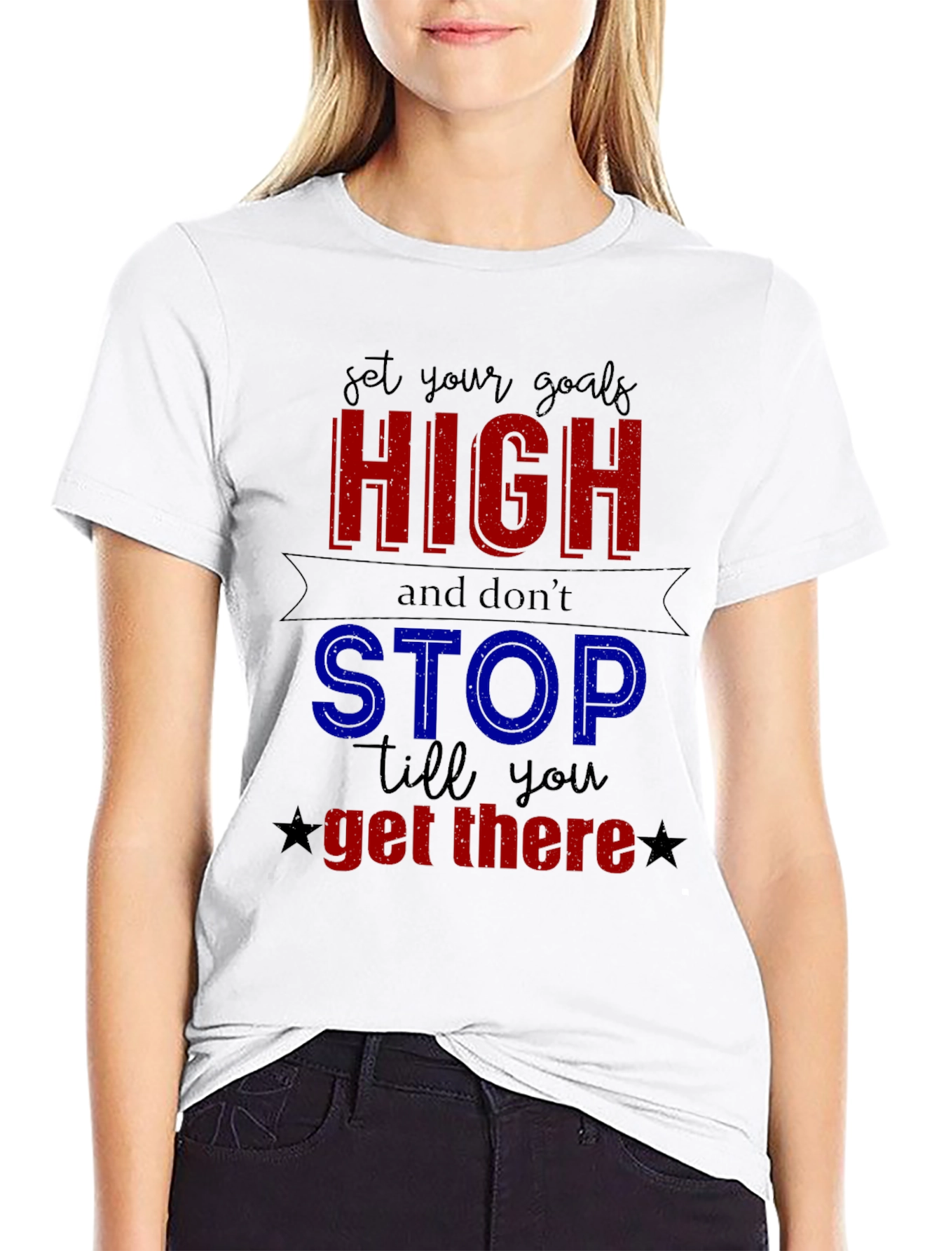 Motivational Set Your Goals High Graphic Tee