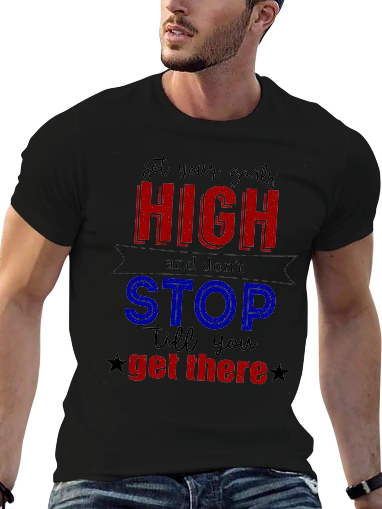 Motivational Set Your Goals High Graphic Tee
