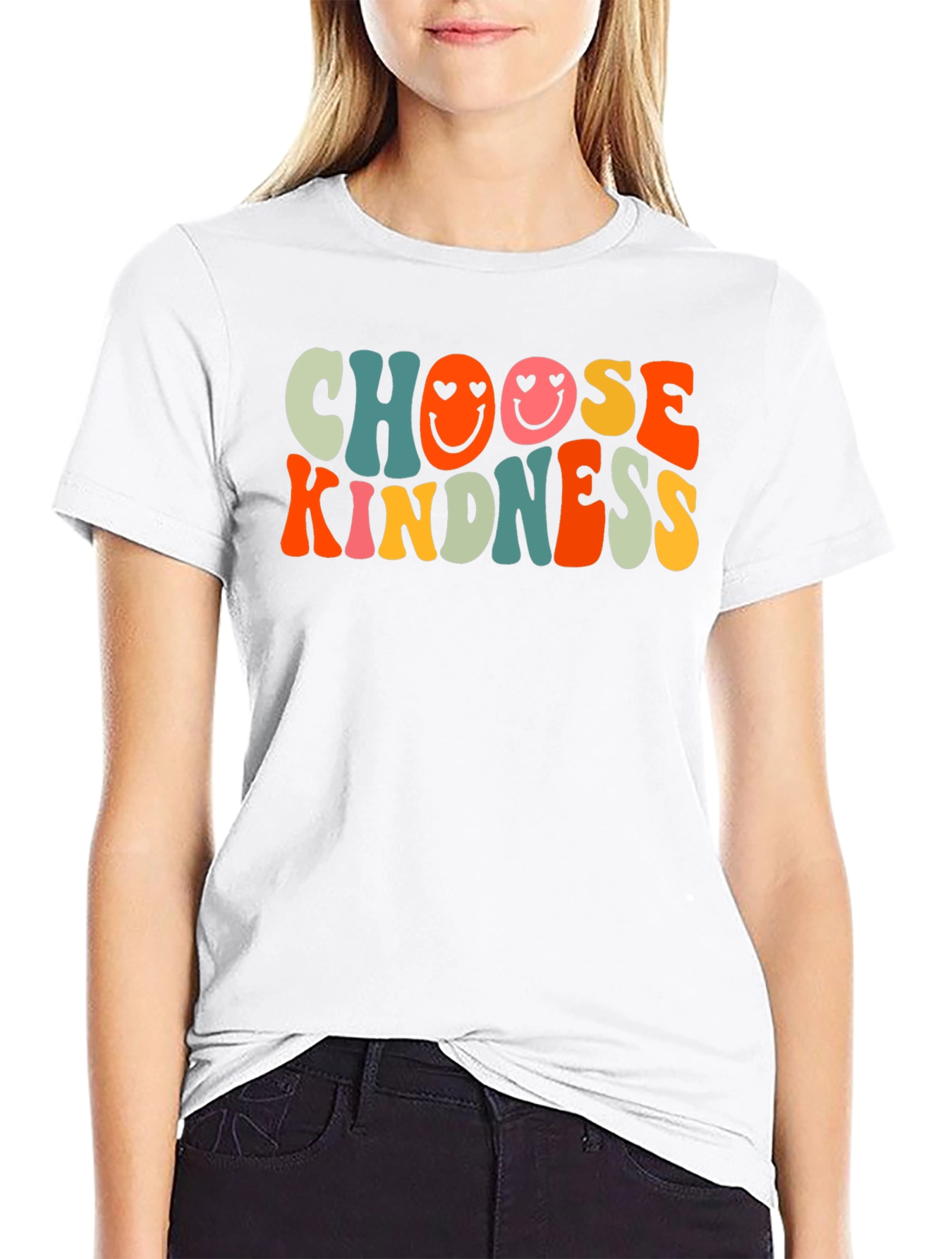 Choose Kindness Graphic Tee - Retro Smiley Face T-Shirt
