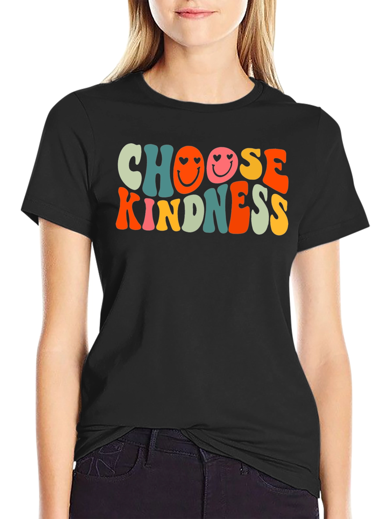 Choose Kindness Graphic Tee - Retro Smiley Face T-Shirt