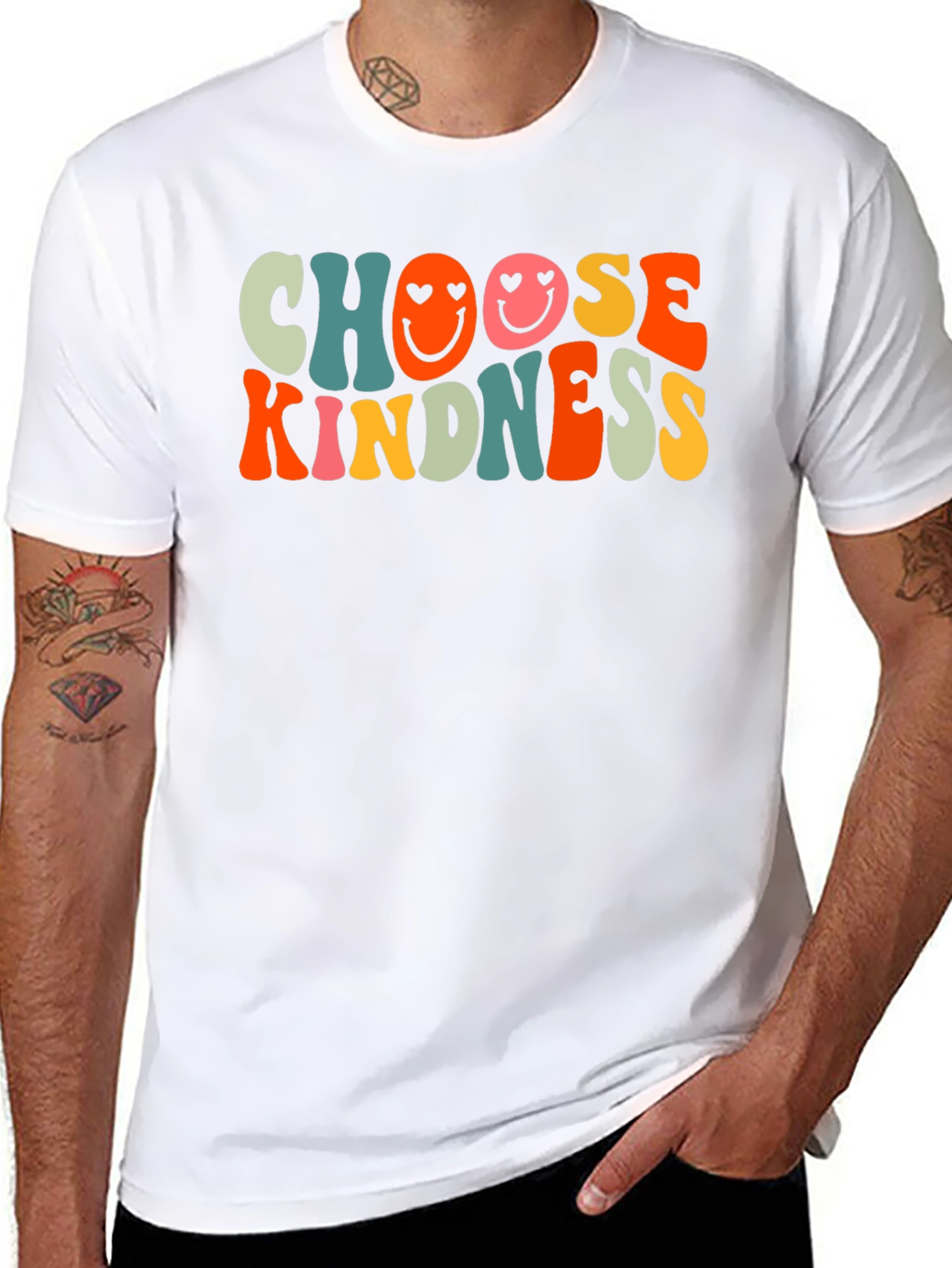 Choose Kindness Graphic Tee - Retro Smiley Face T-Shirt