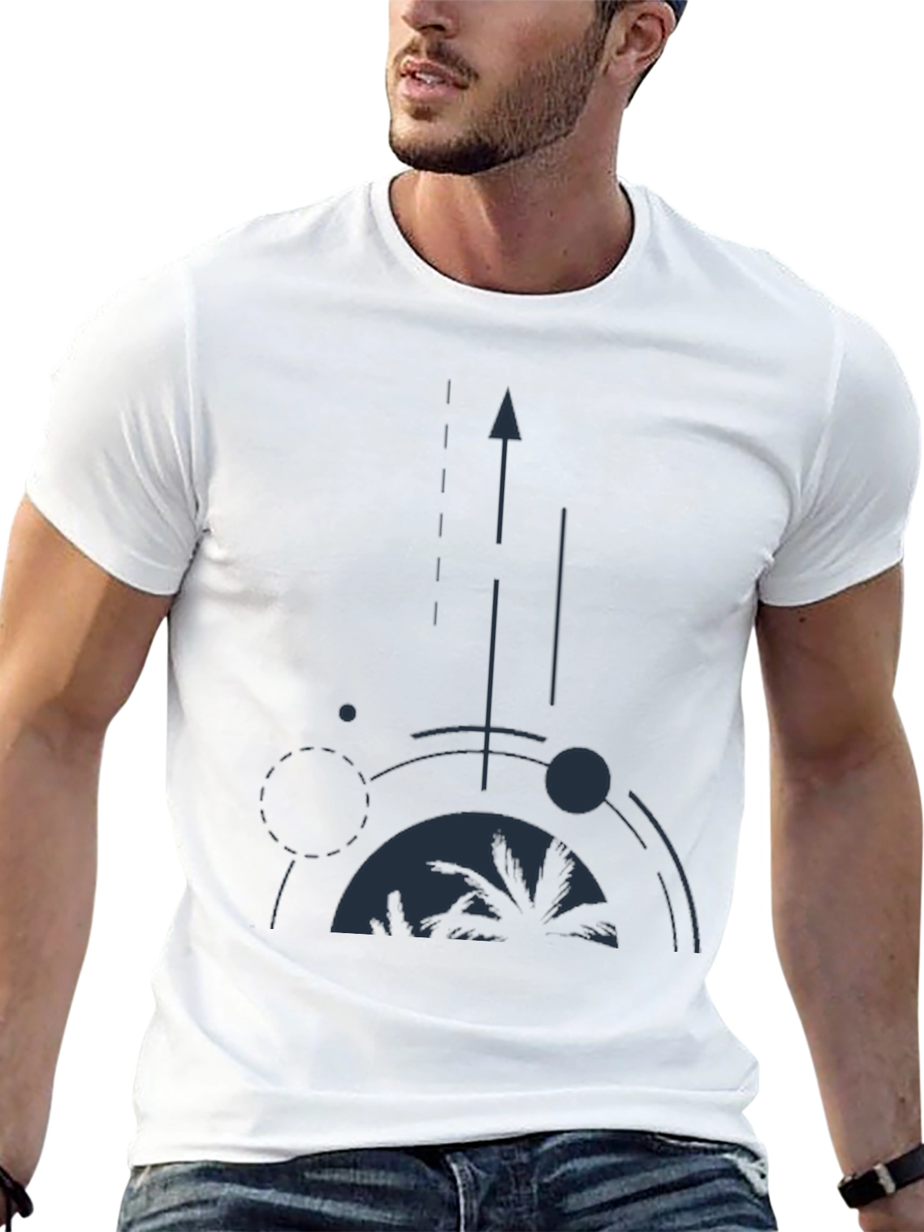 Abstract Palm Tree Graphic Tee
