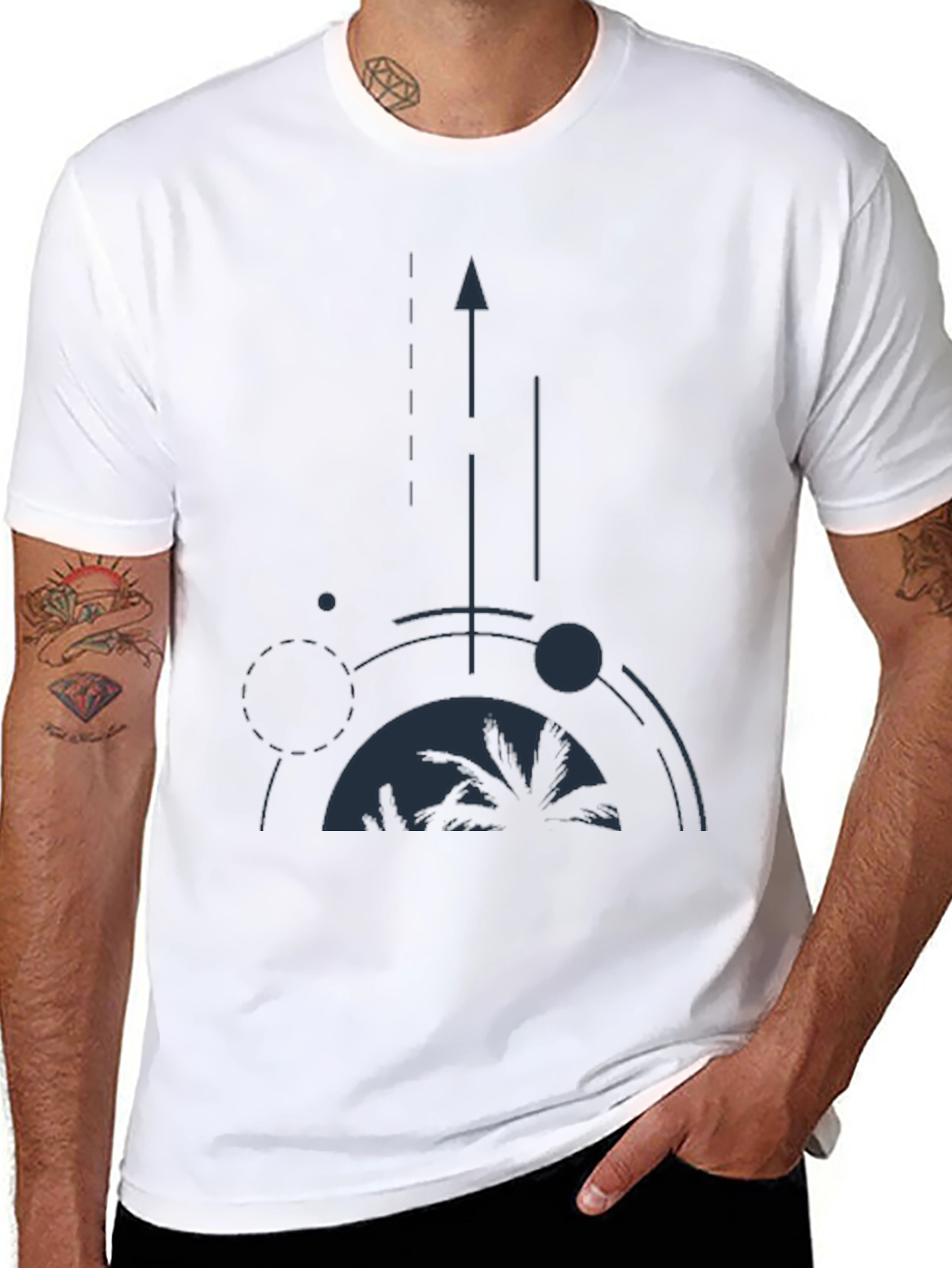 Abstract Palm Tree Graphic Tee