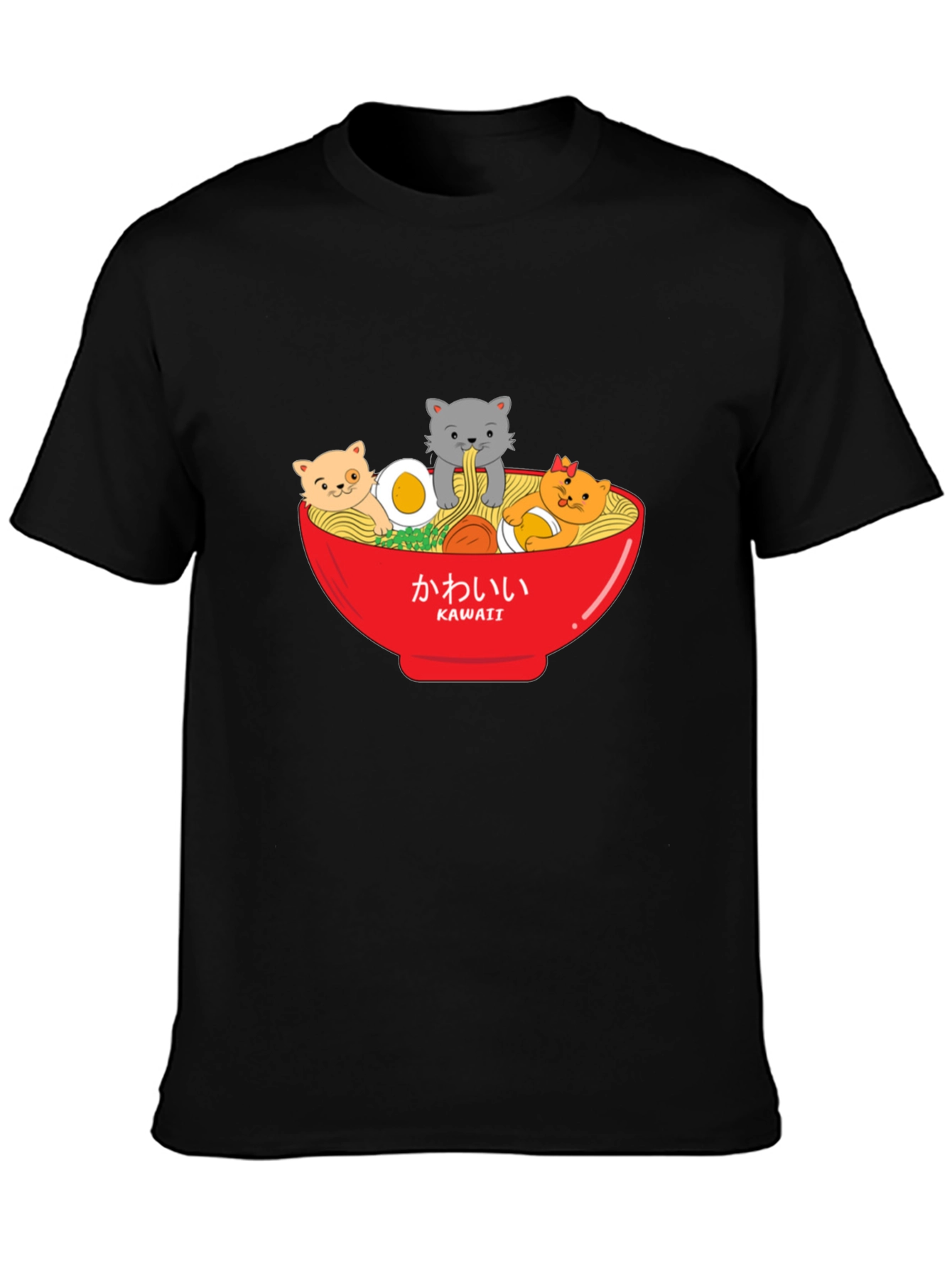 Kawaii Ramen Cat T-Shirt - Cute Anime Style
