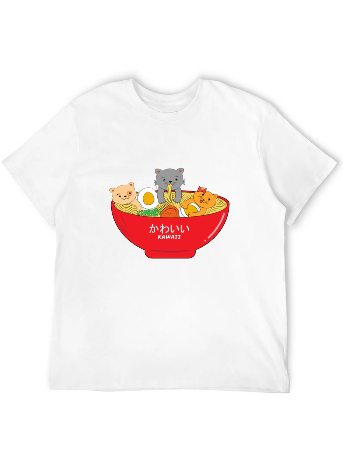 Kawaii Ramen Cat T-Shirt - Cute Anime Style