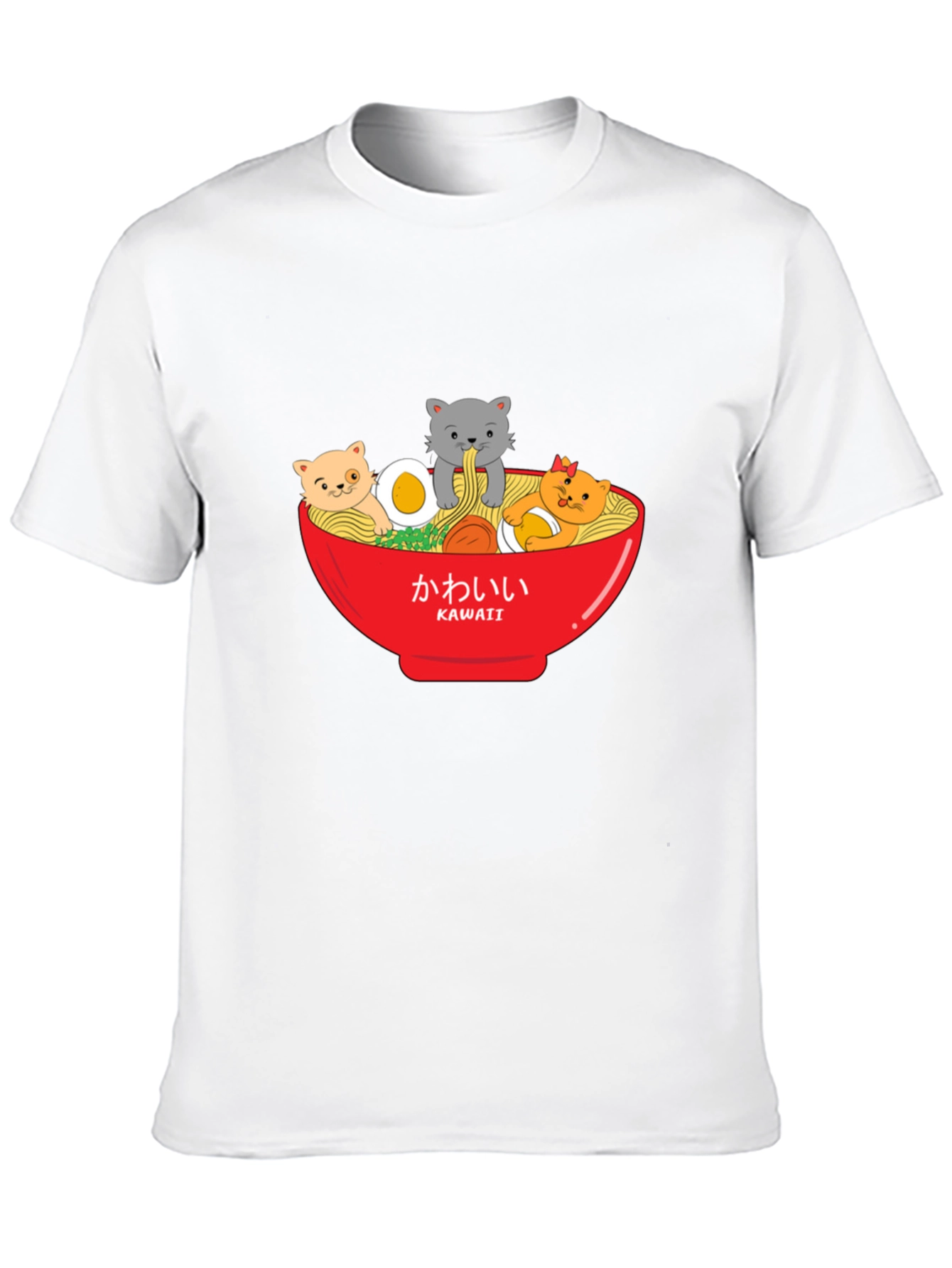 Kawaii Ramen Cat T-Shirt - Cute Anime Style