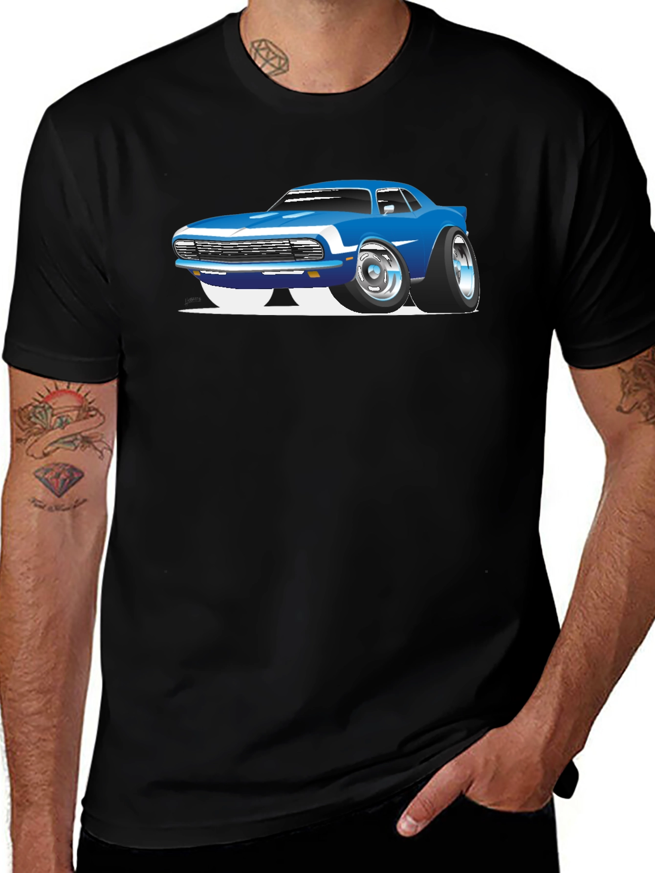 Cool Car Graphic Black T-Shirt