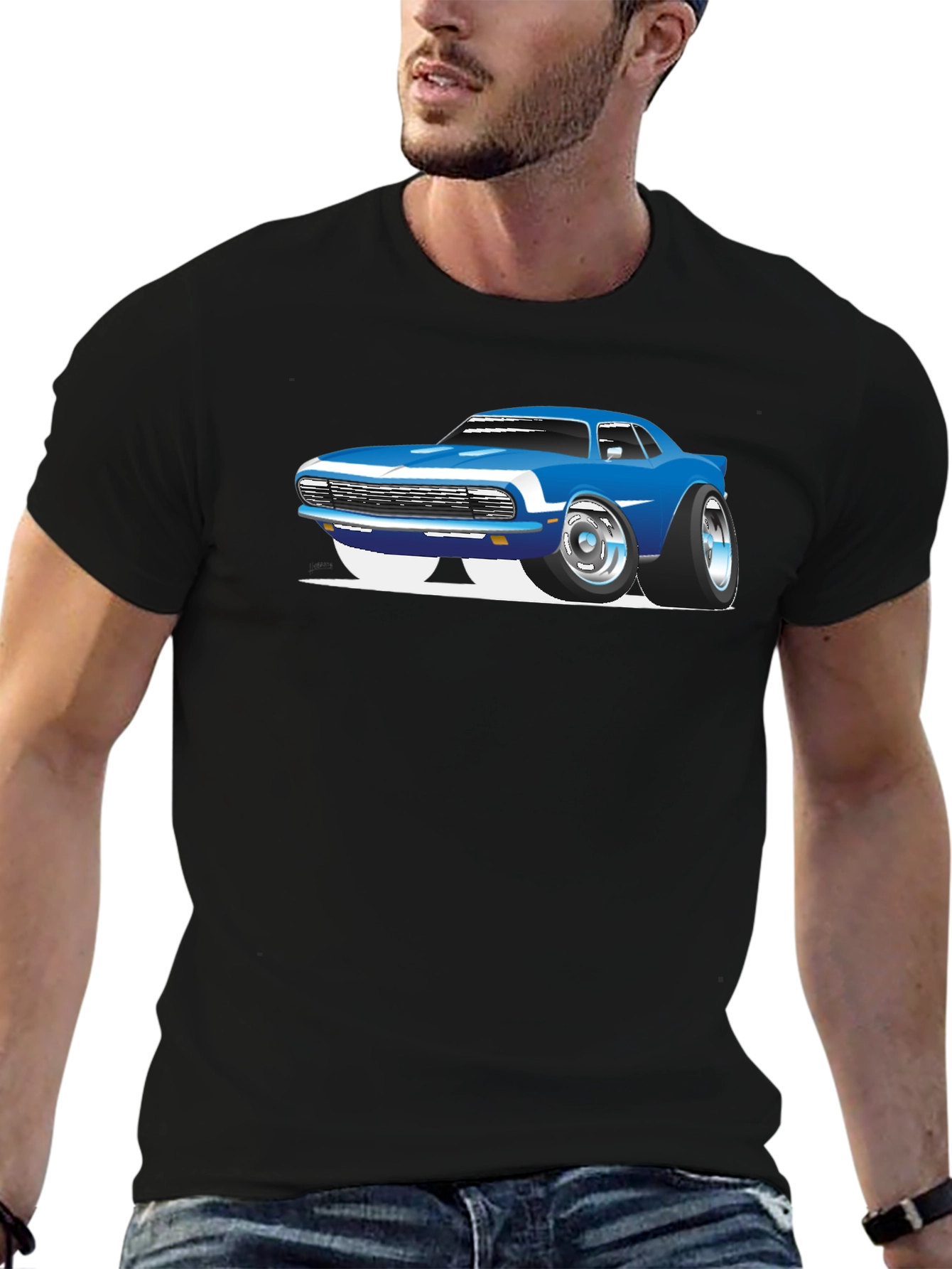 Cool Car Graphic Black T-Shirt