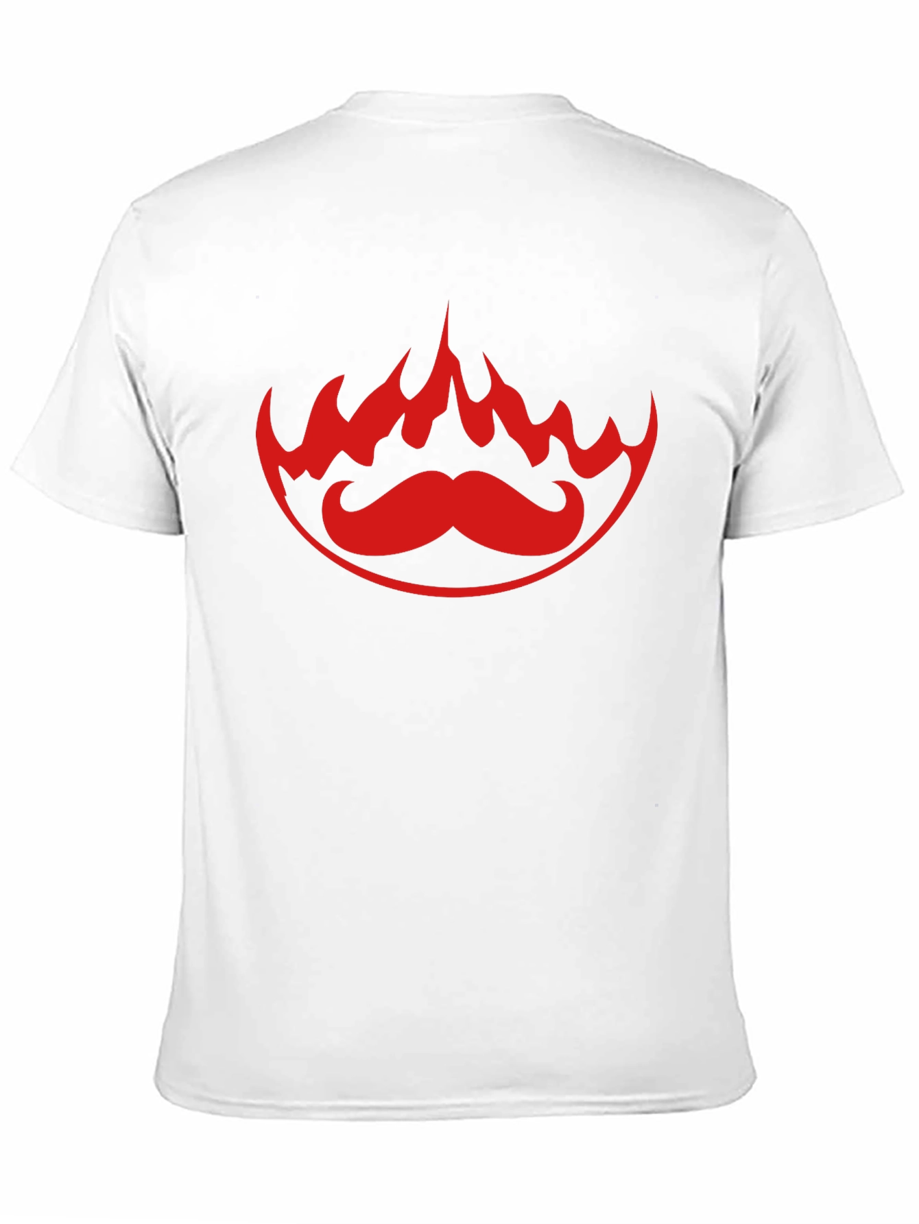 Fiery Mustache Graphic Tee - Bold Black T-Shirt