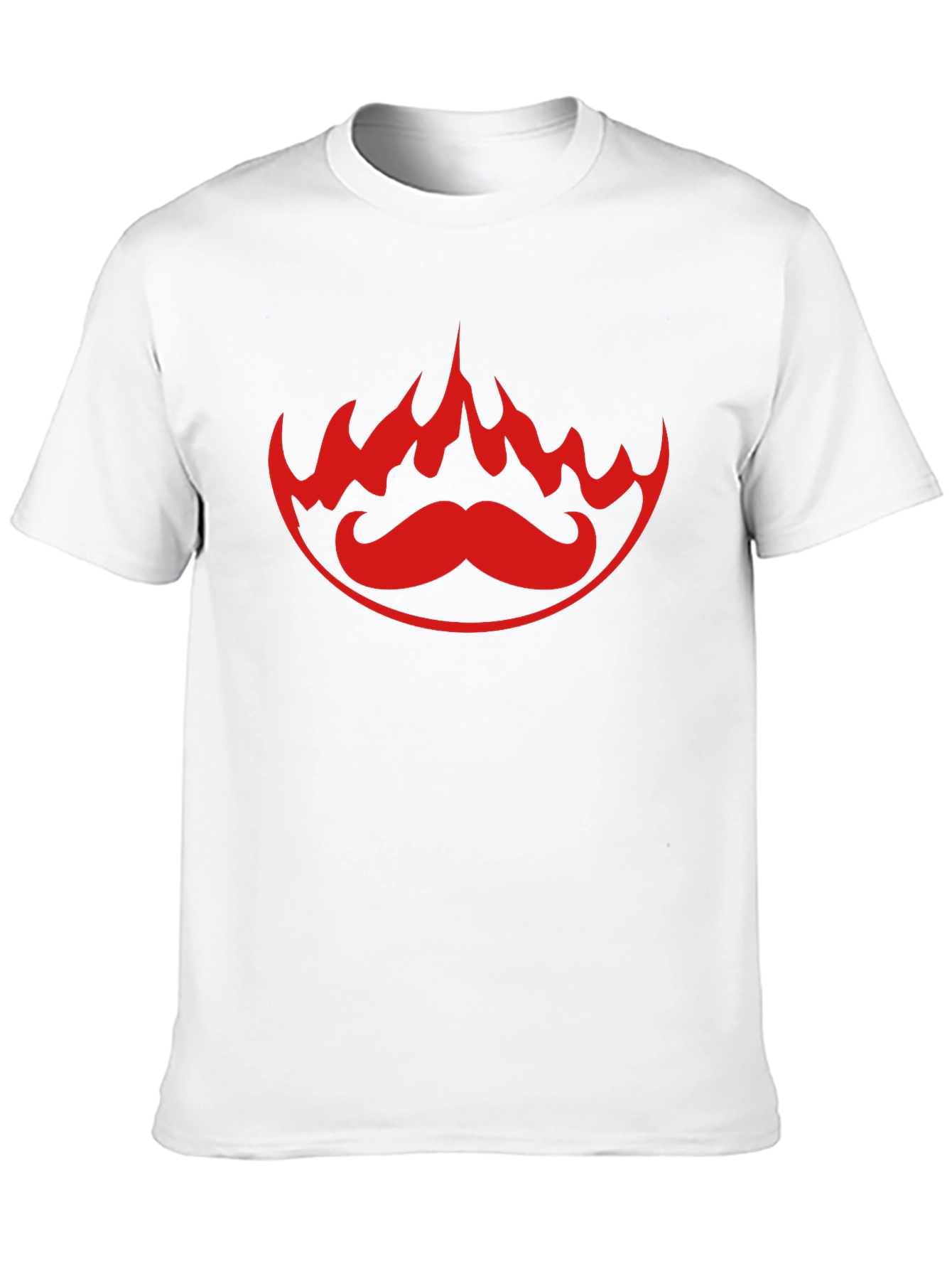 Fiery Mustache Graphic Tee - Bold Black T-Shirt