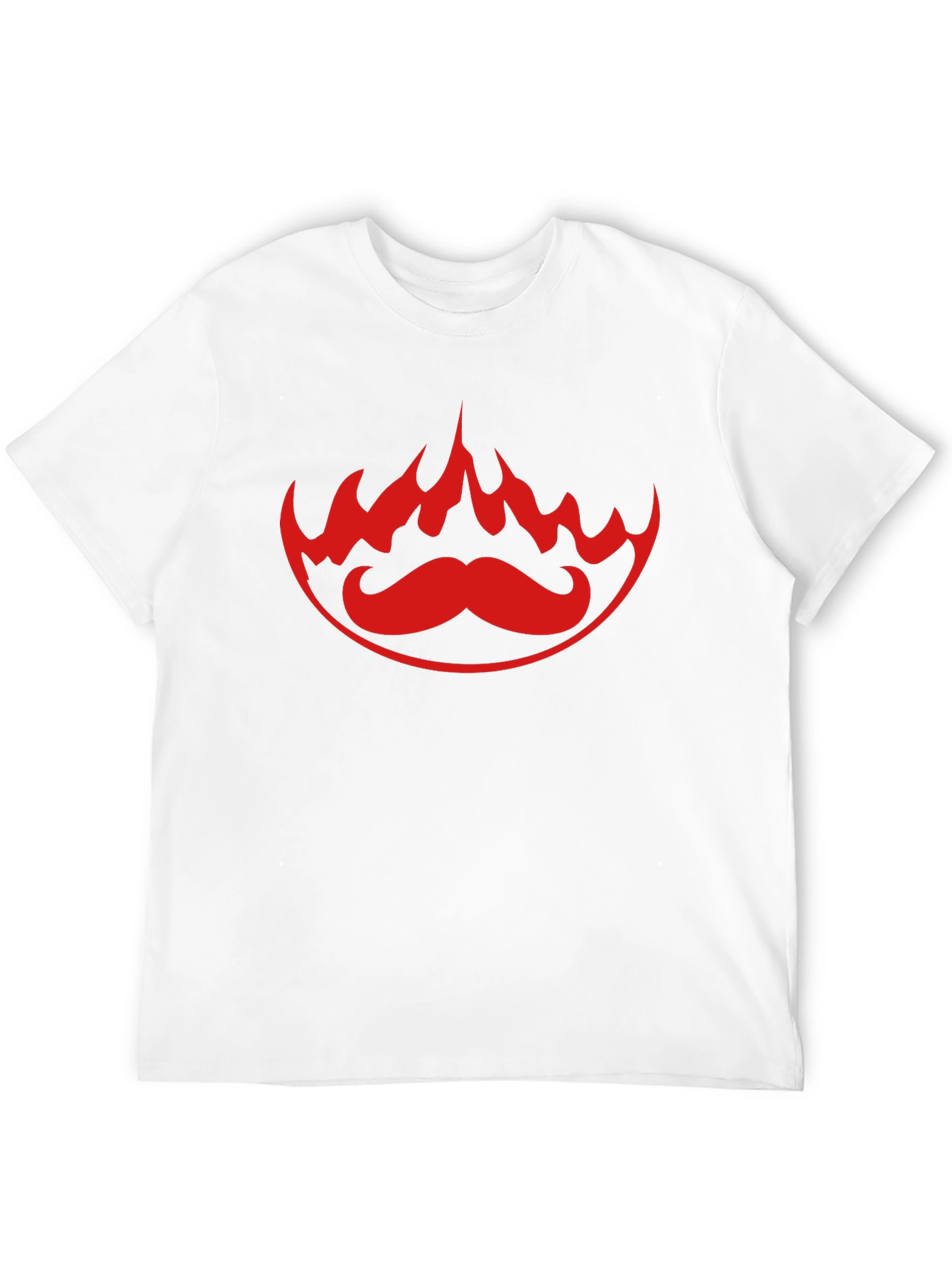 Fiery Mustache Graphic Tee - Bold Black T-Shirt