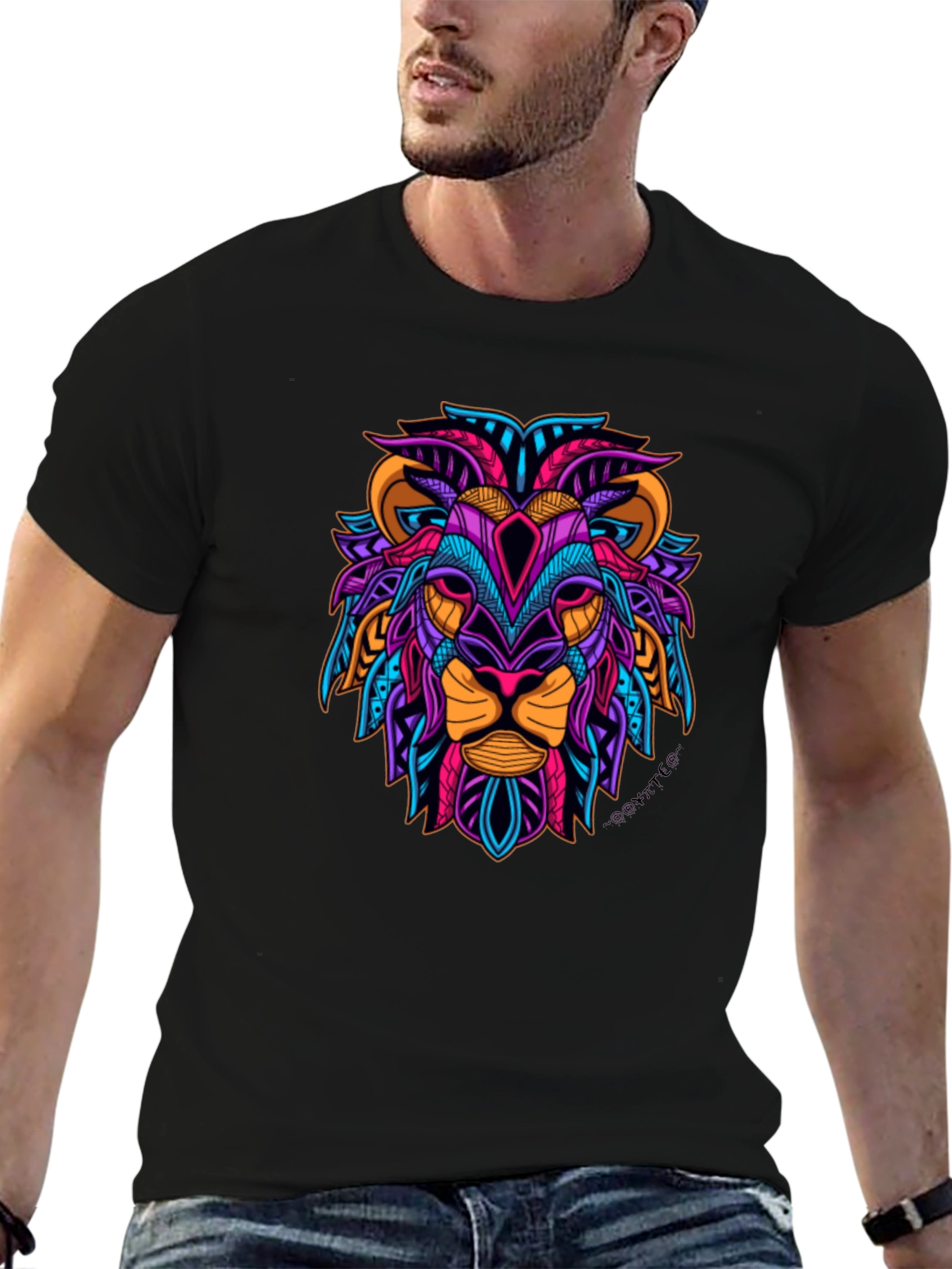 Vibrant Lion Graphic Tee - Bold Style