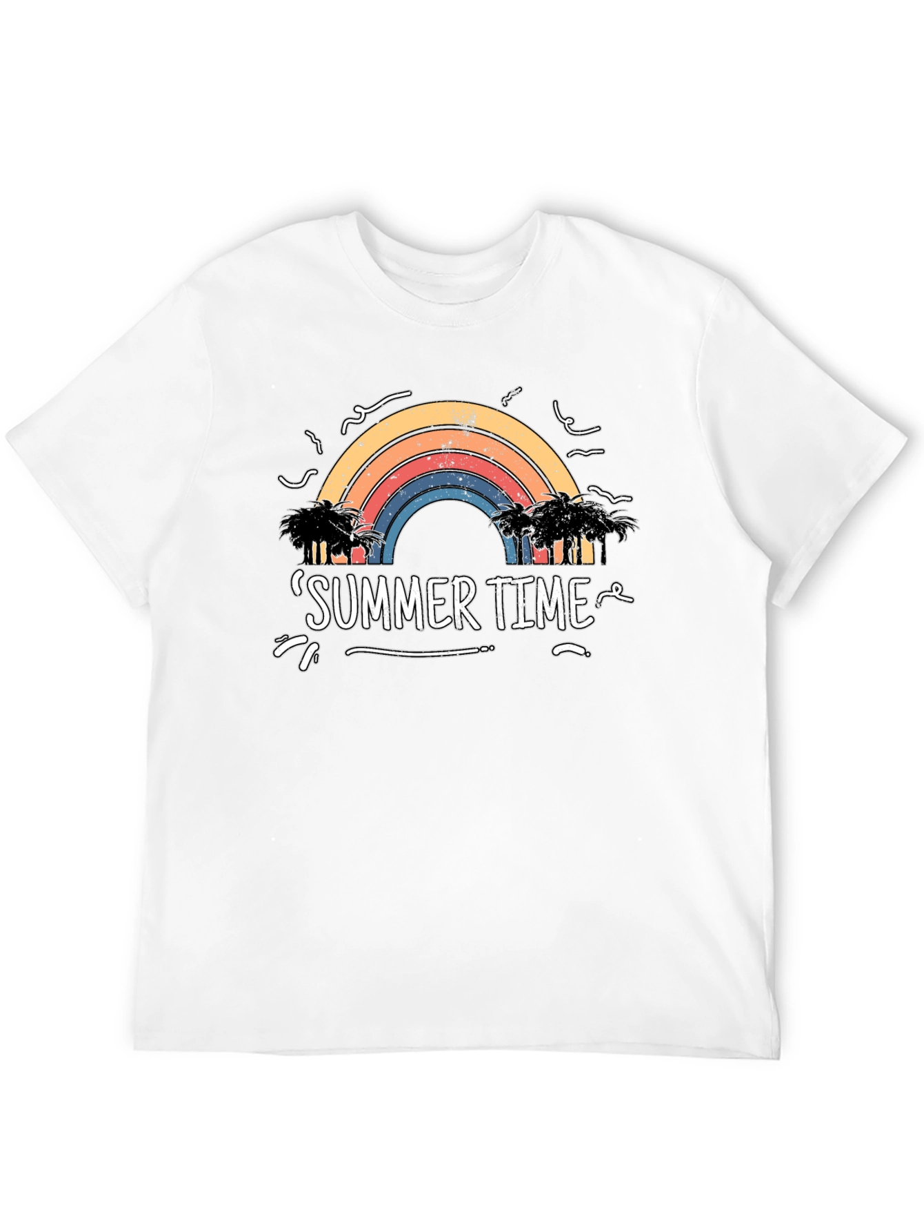 Summer Time Rainbow Palm Tree T-Shirt